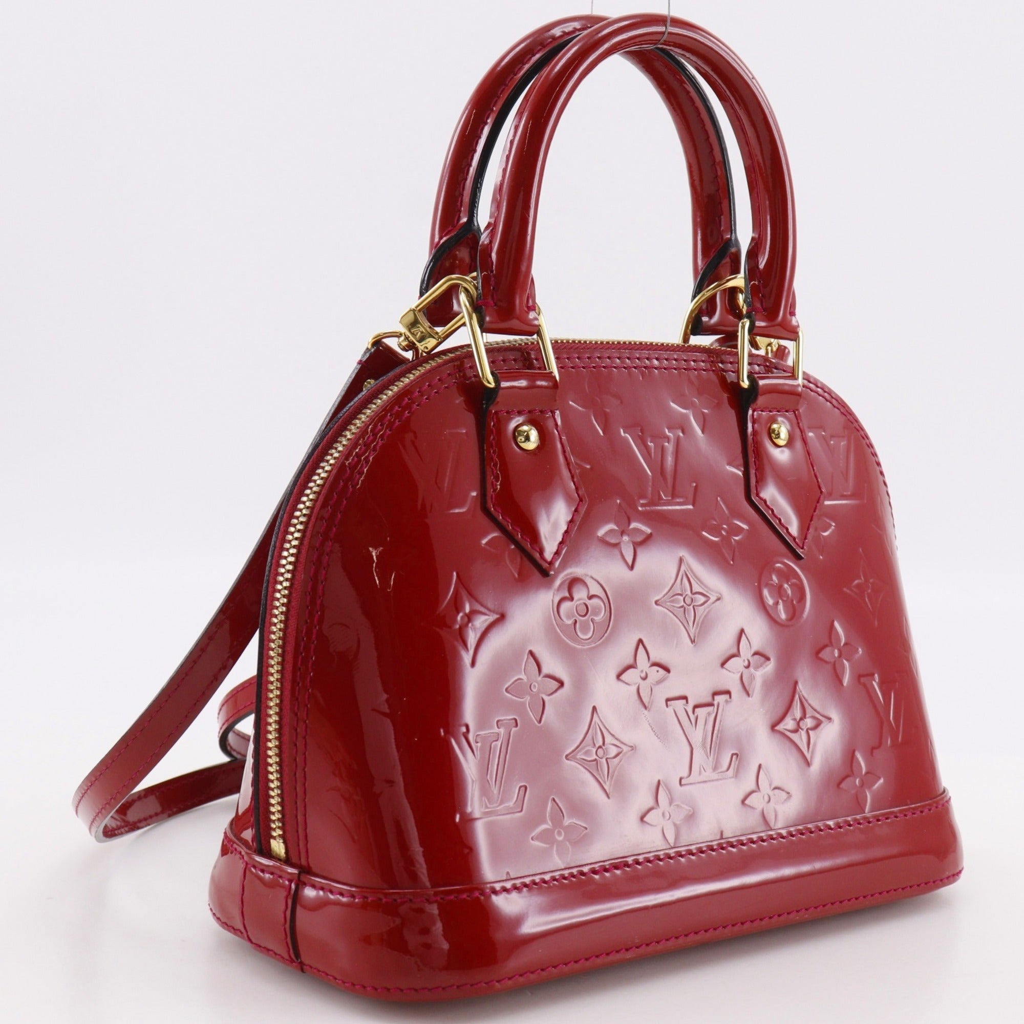 Louis Vuitton Pomme D'amour Red Color Monogram Vernis Handbag (Pre-Owned)