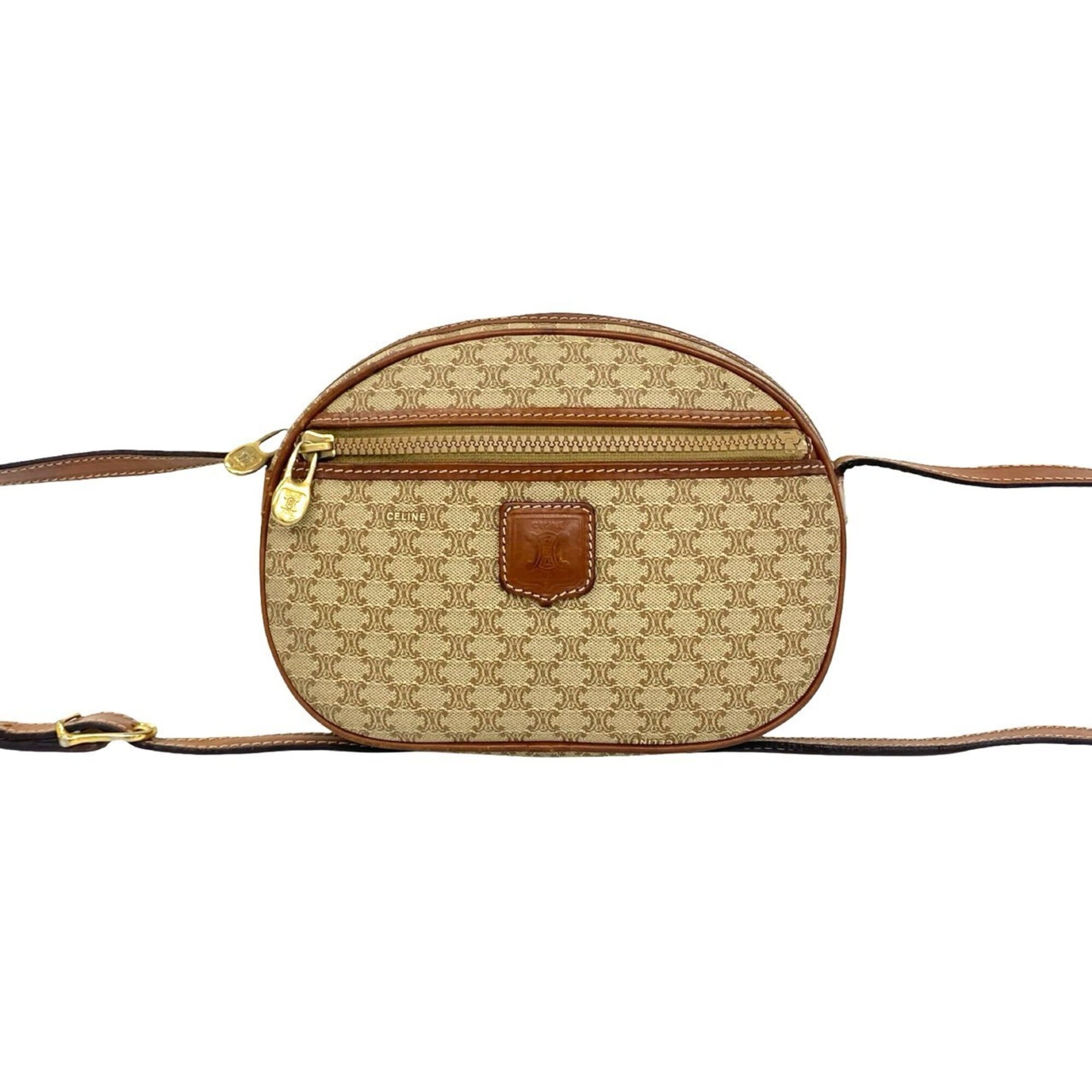 Celine Brown Leather Pvc Pochette Shoulder Bag (Pre-Owned)