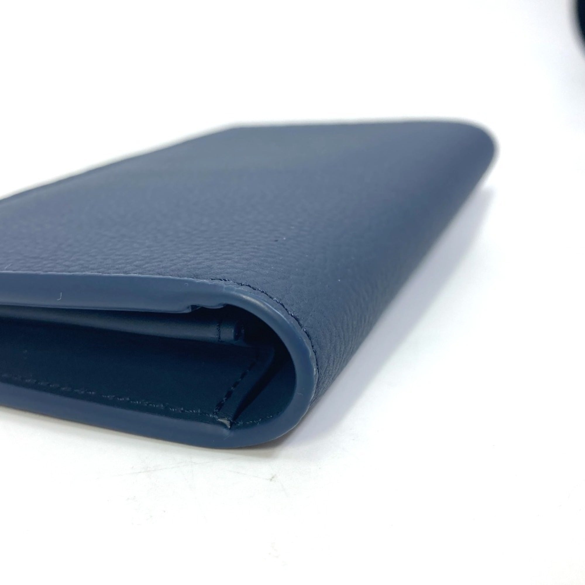 Louis Vuitton Navy Leather Long Wallet (Bi-Fold) (Pre-Owned)