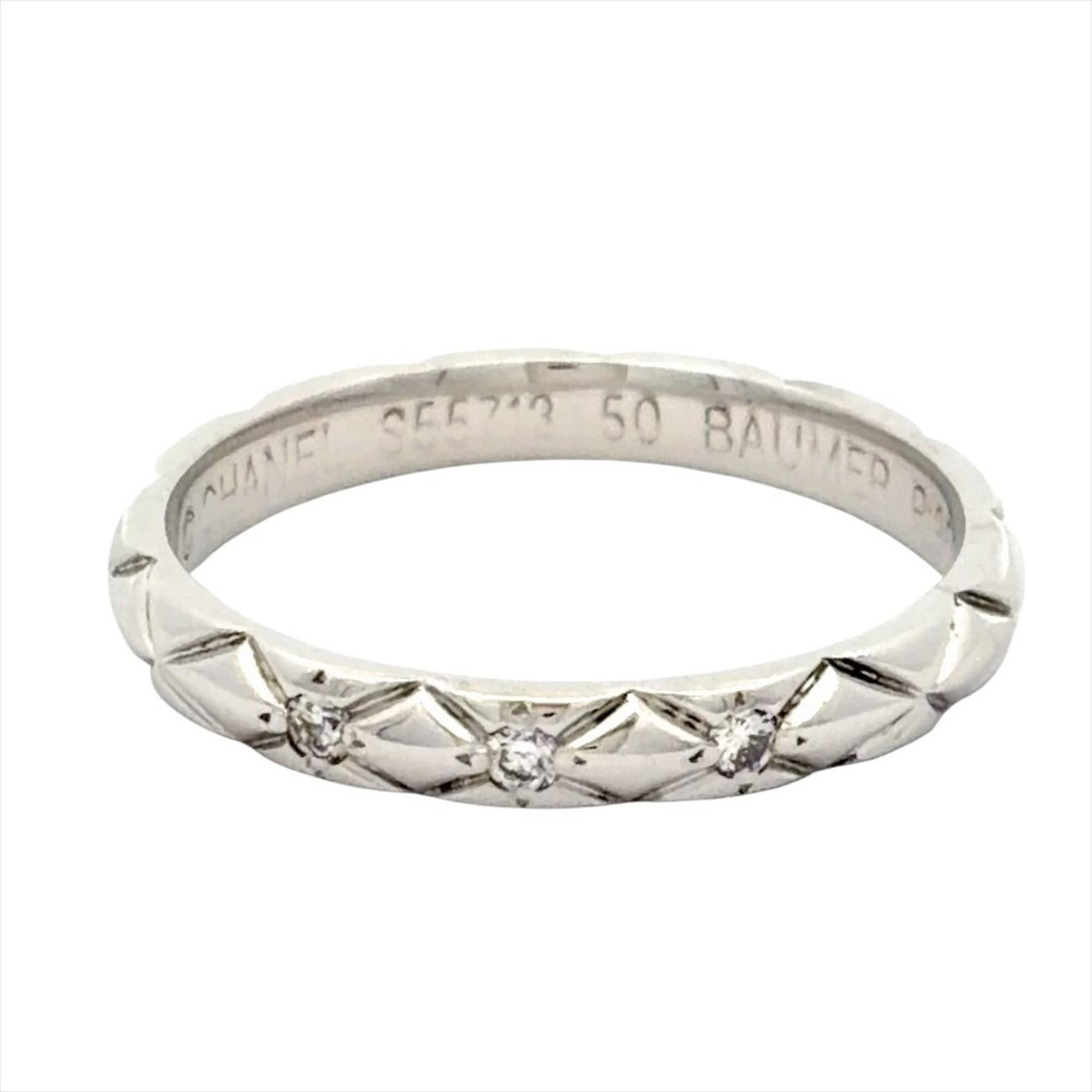 Chanel Platinum Platinum 950 Band Ring (Pre-Owned)