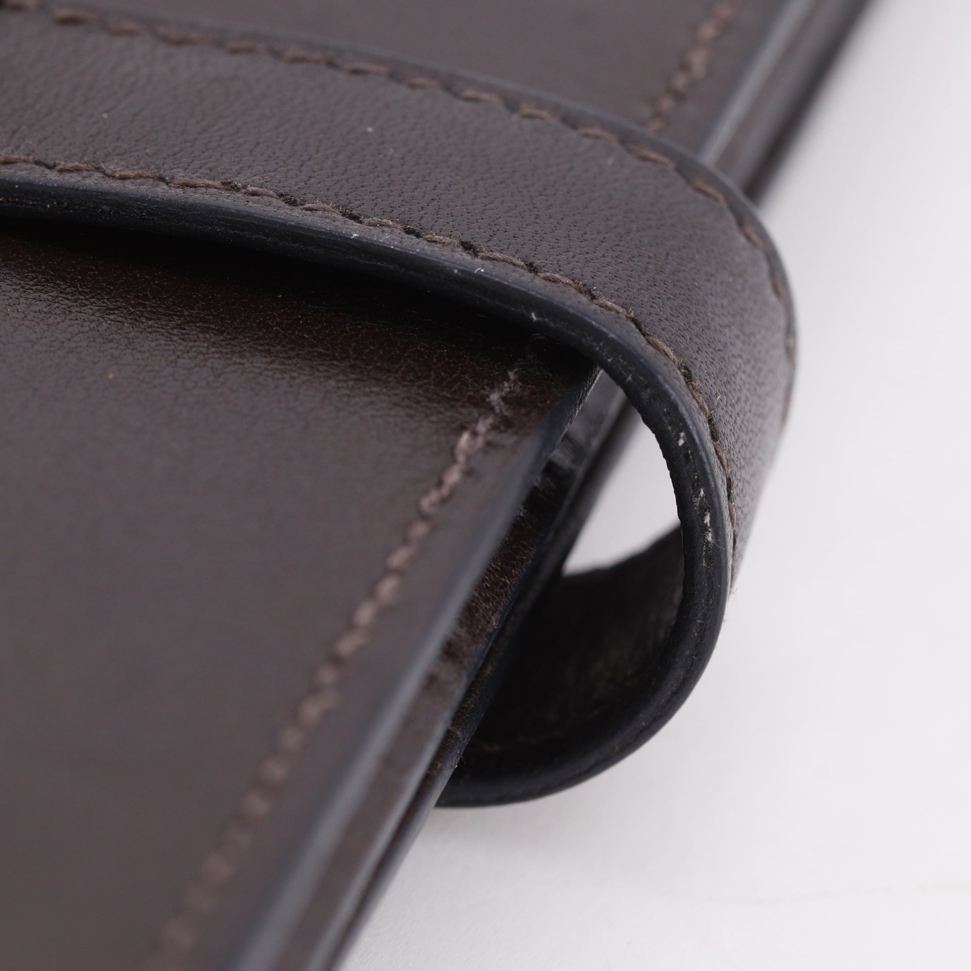 Hermes Brown Box Calf Leather Long Wallet (Bi-Fold) (Pre-Owned)