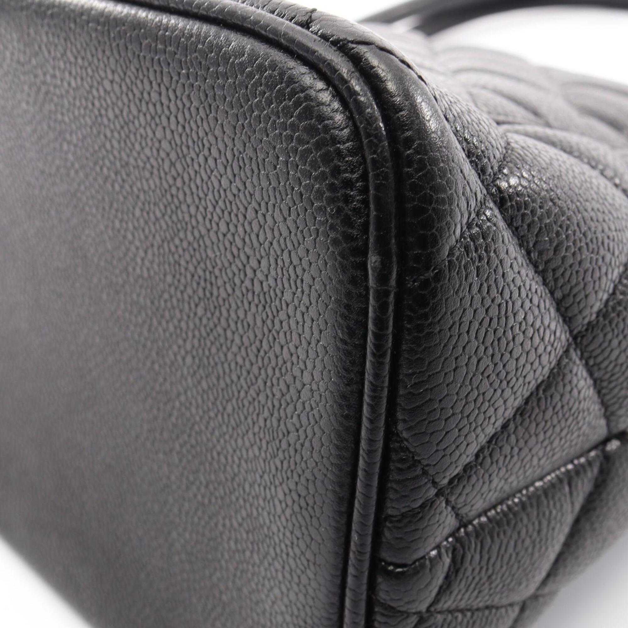Chanel Black Grained Calfskin Handbag Tote Bag (Pre-Owned)