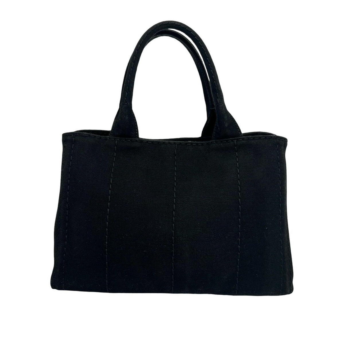 Prada Black Canvas Handbag Shoulder Bag Tote Bag (Pre-Owned)