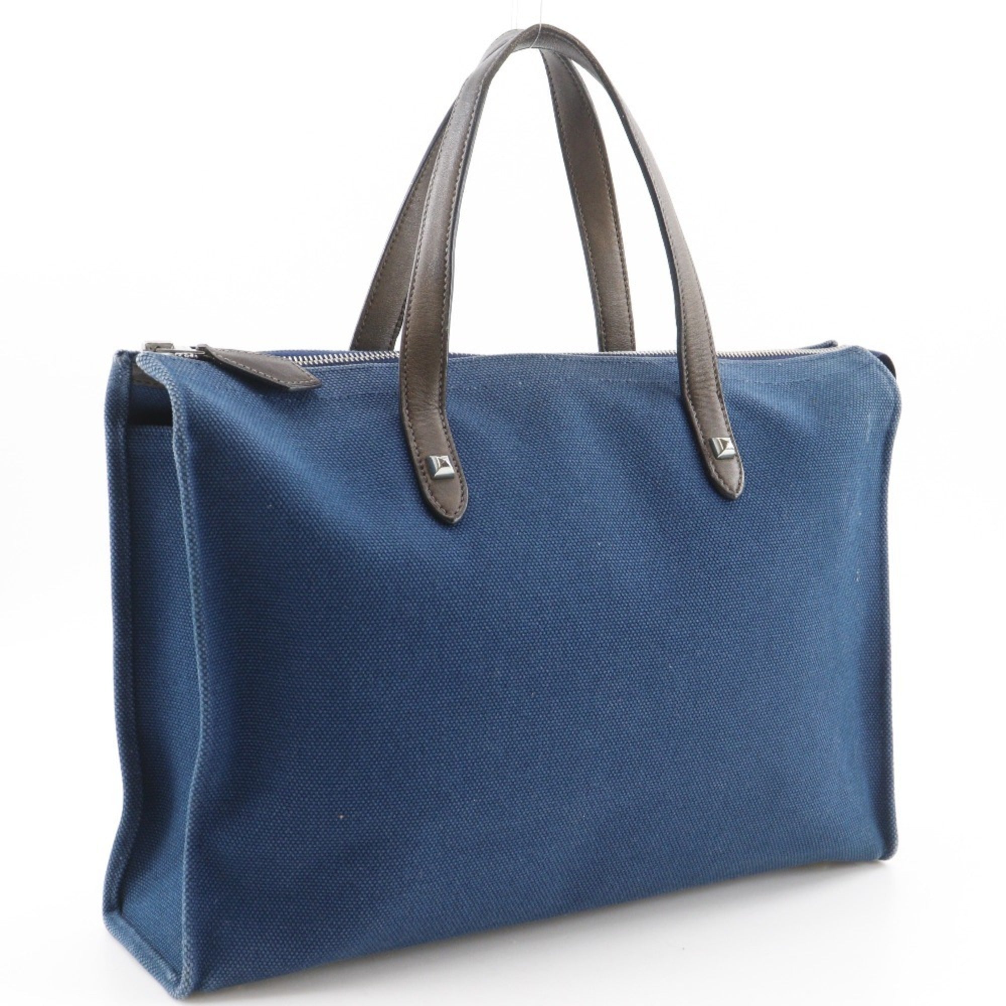Hermes Navy Canvas Handbag (Pre-Owned)