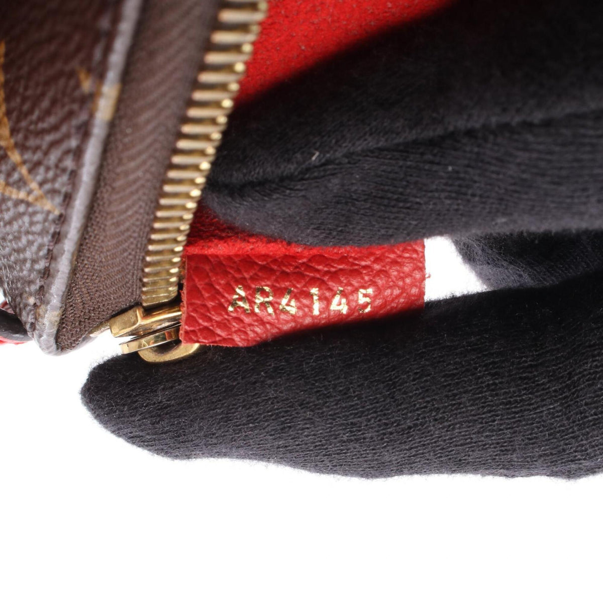Louis Vuitton Brown Red Color Coated Canvas Leather Handbag Shoulder Bag (Pre-Owned)