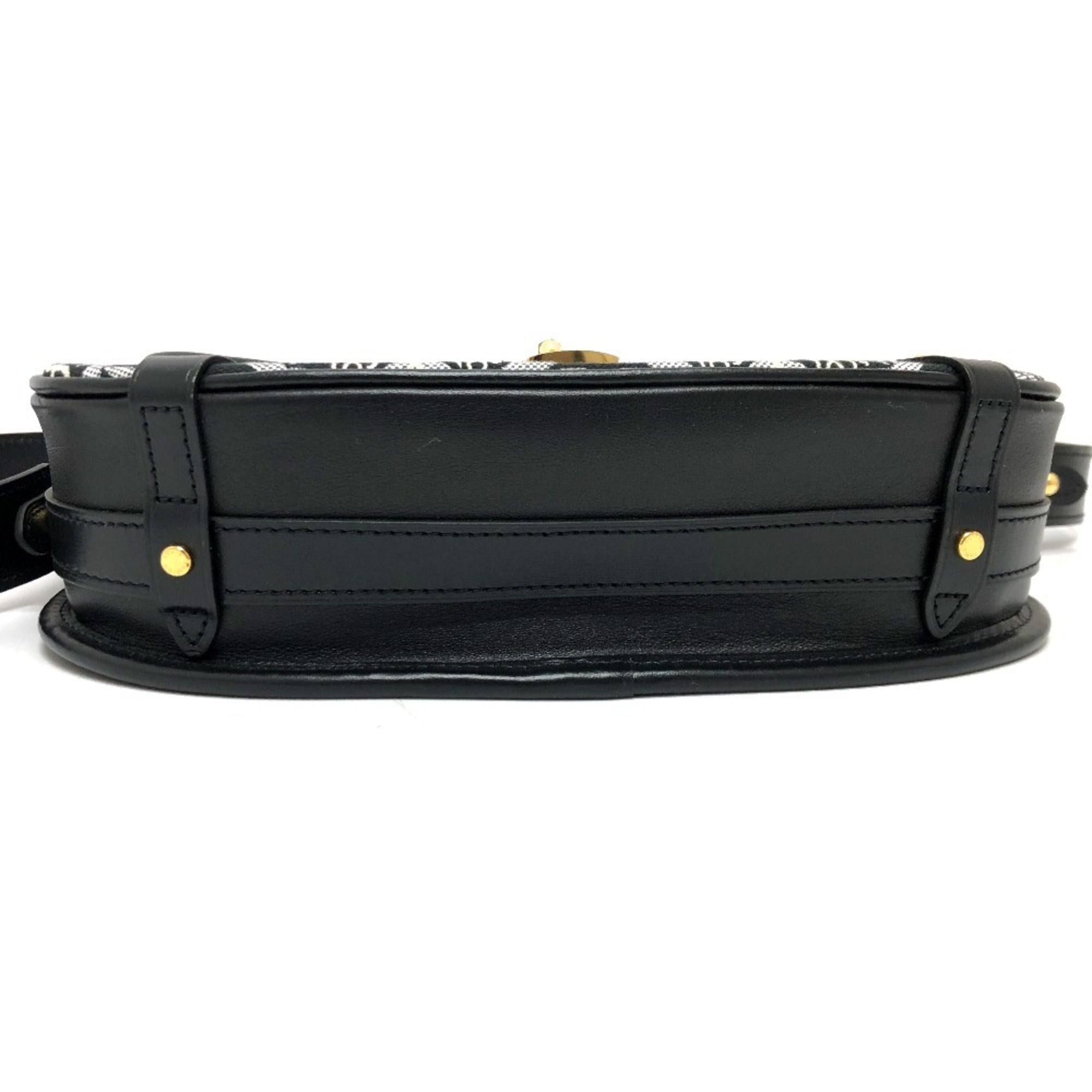 Louis Vuitton Black Navy Canvas Leather Shoulder Bag (Pre-Owned)