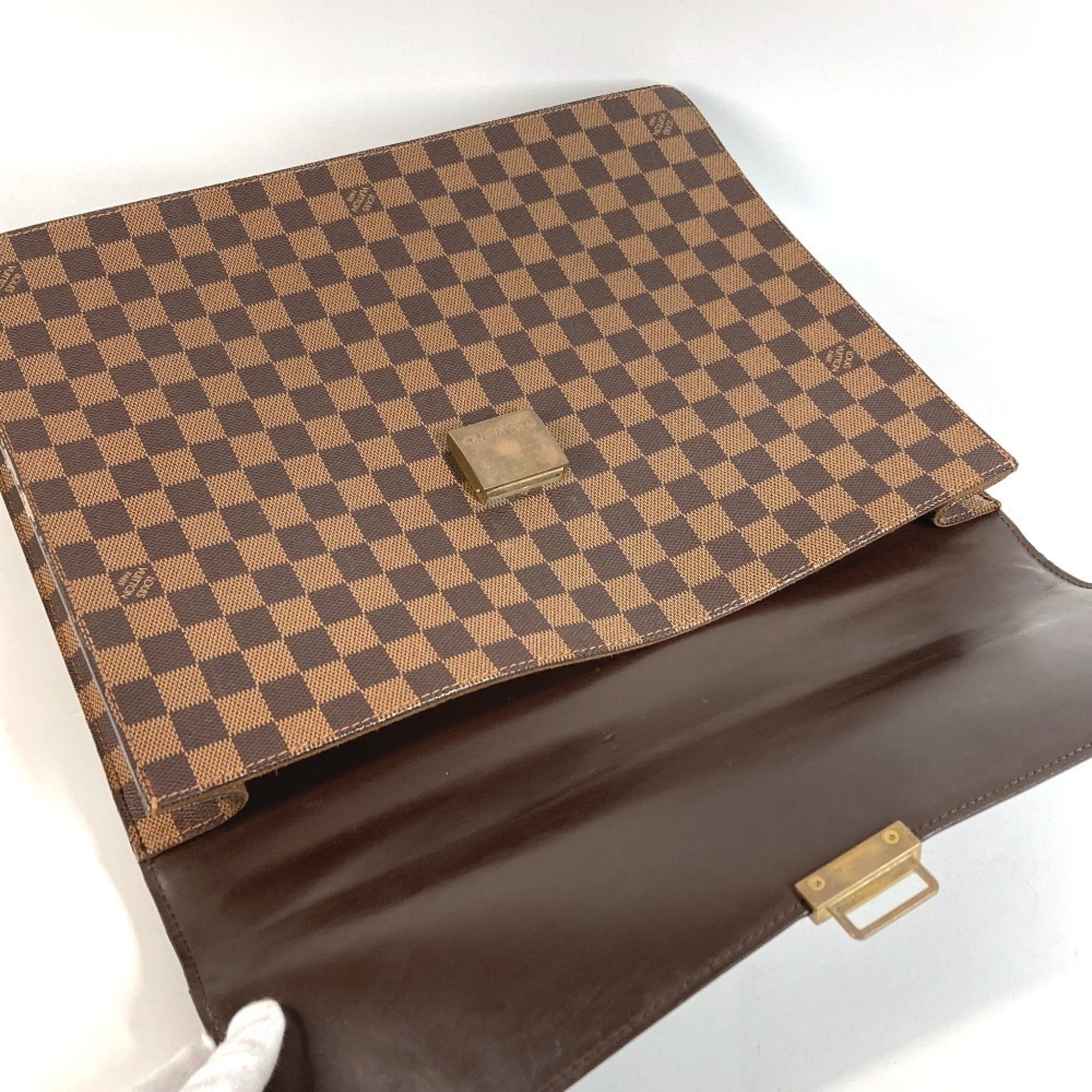 Louis Vuitton Brown Ebene Damier Canvas Briefcase Handbag (Pre-Owned)