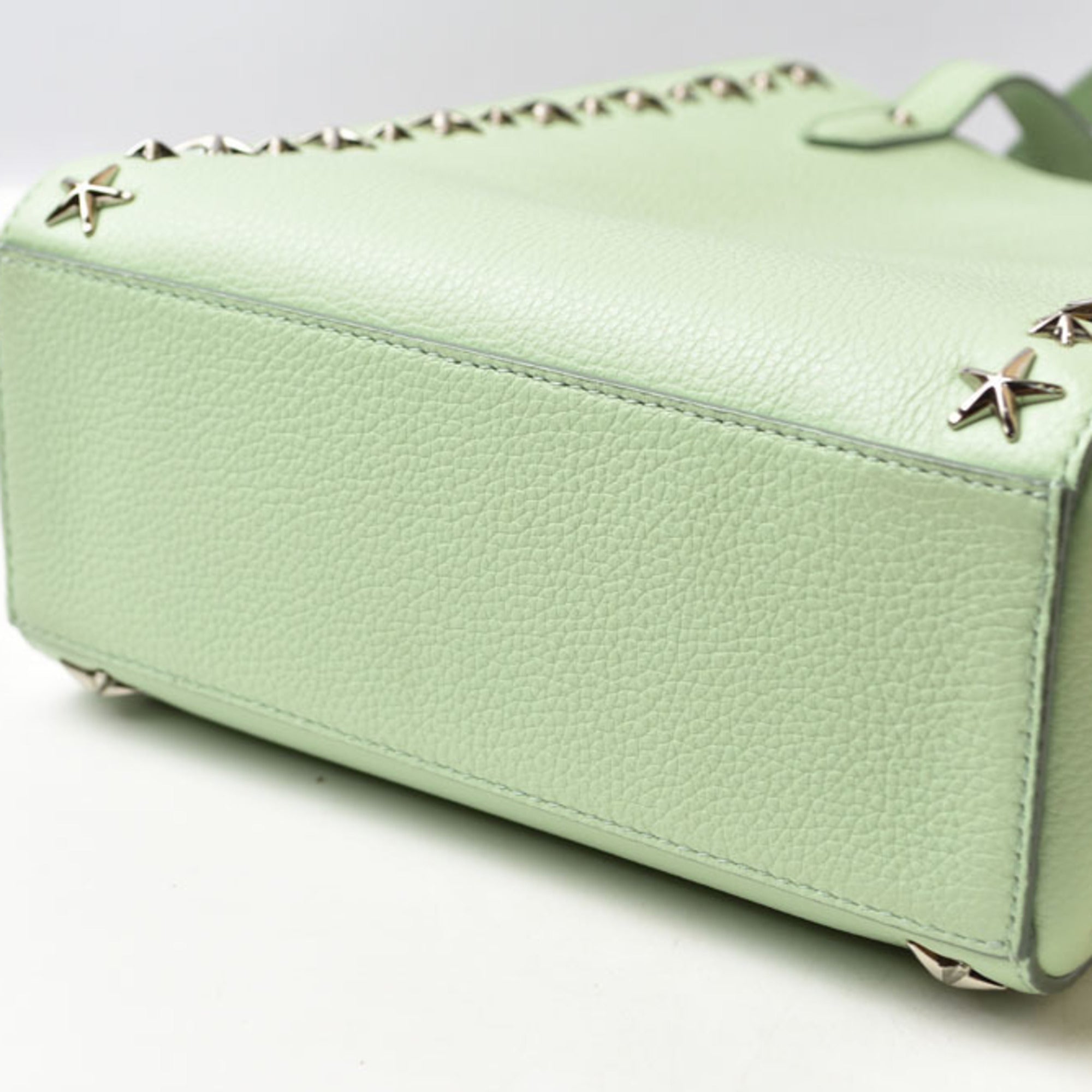 Jimmy Choo Green Leather Handbag Shoulder Bag (Pre-Owned)