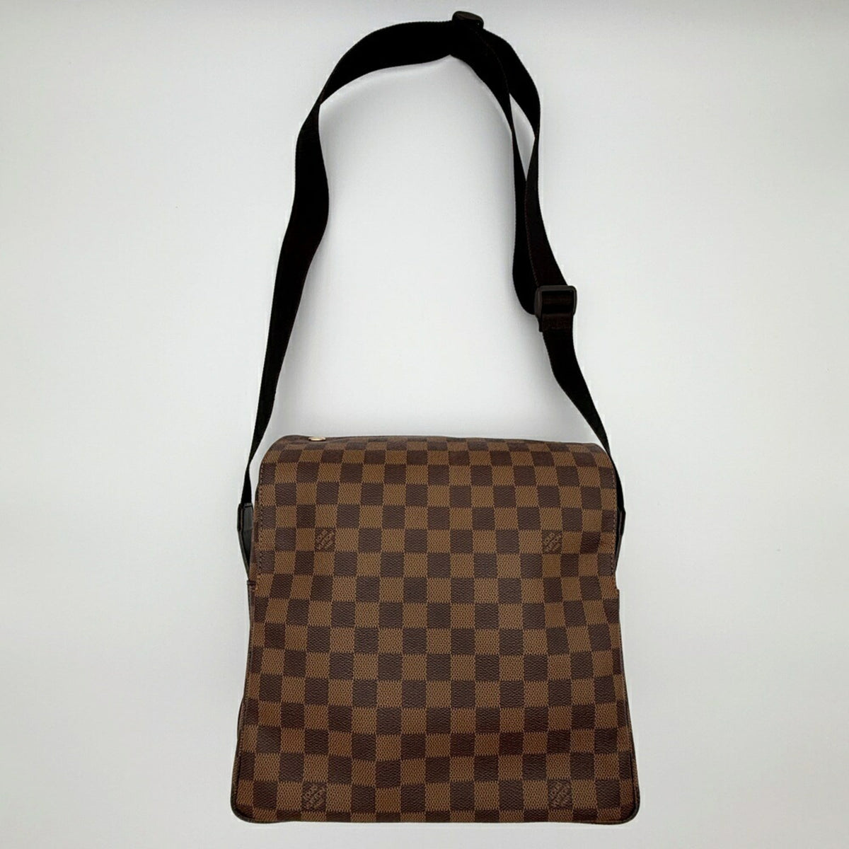 Louis Vuitton Ebene Damier Canvas Leather Shoulder Bag (Pre-Owned)