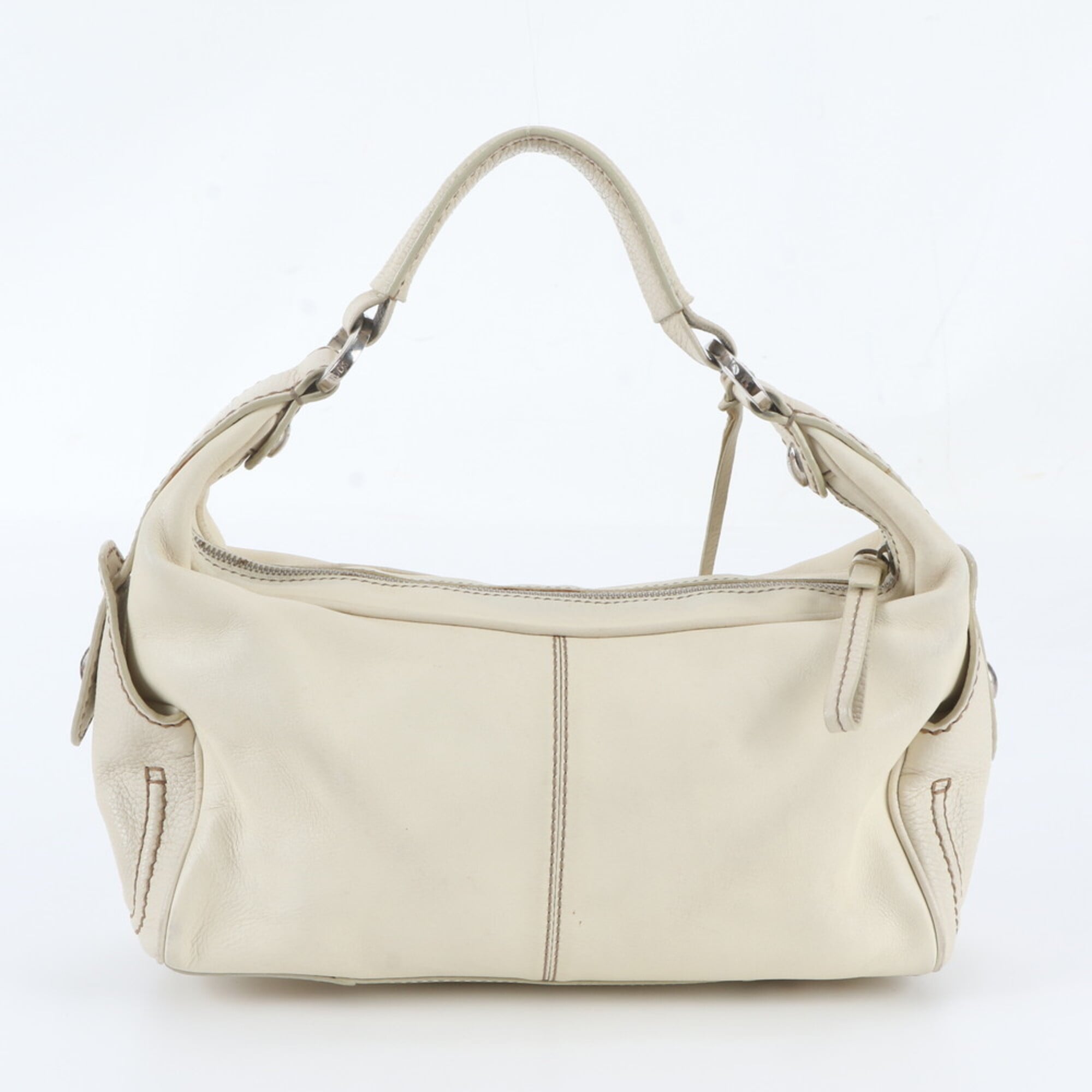 Tod's White Leather Handbag Shoulder Bag (Pre-Owned)