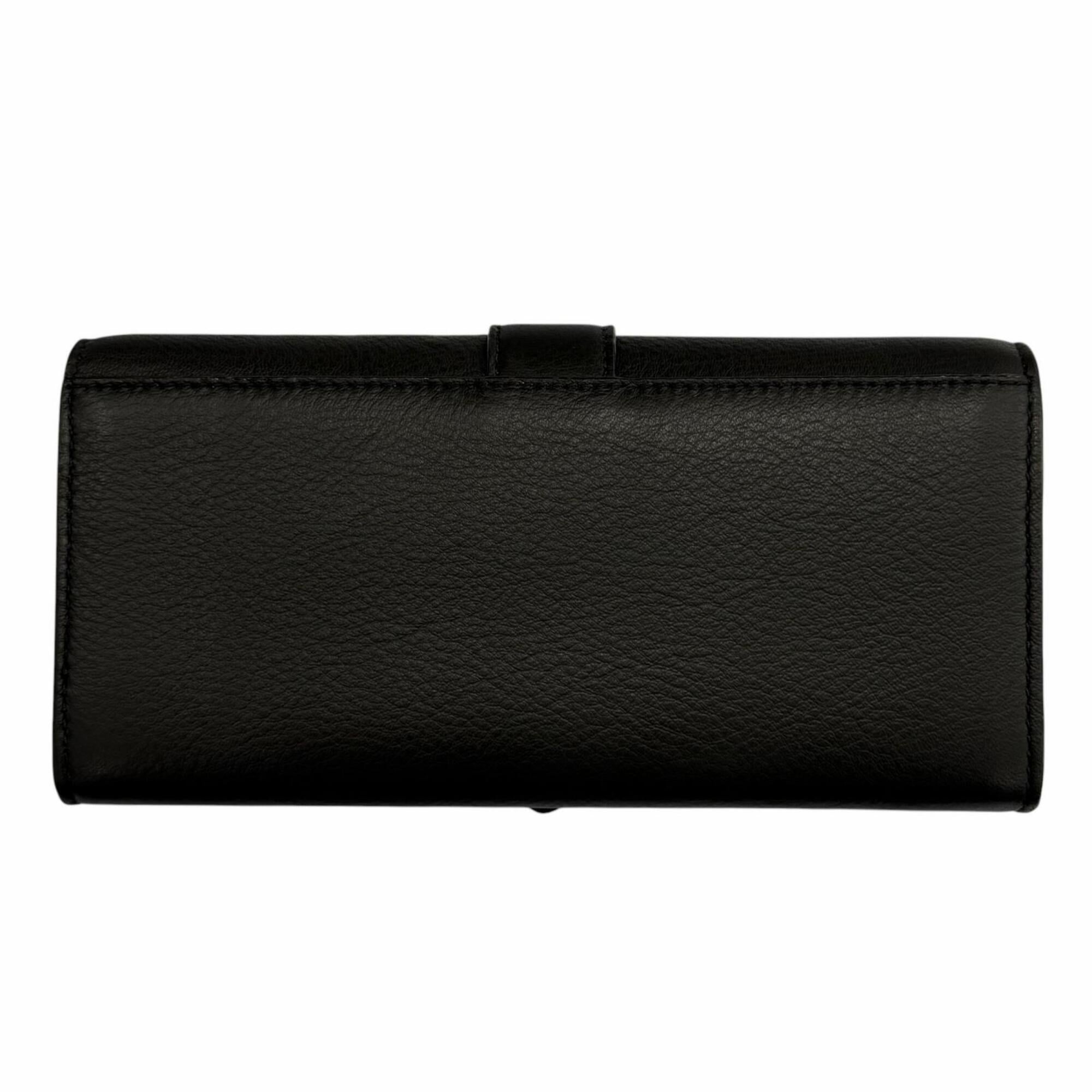 Jimmy Choo Black Leather Chain/Shoulder Wallet (Pre-Owned)