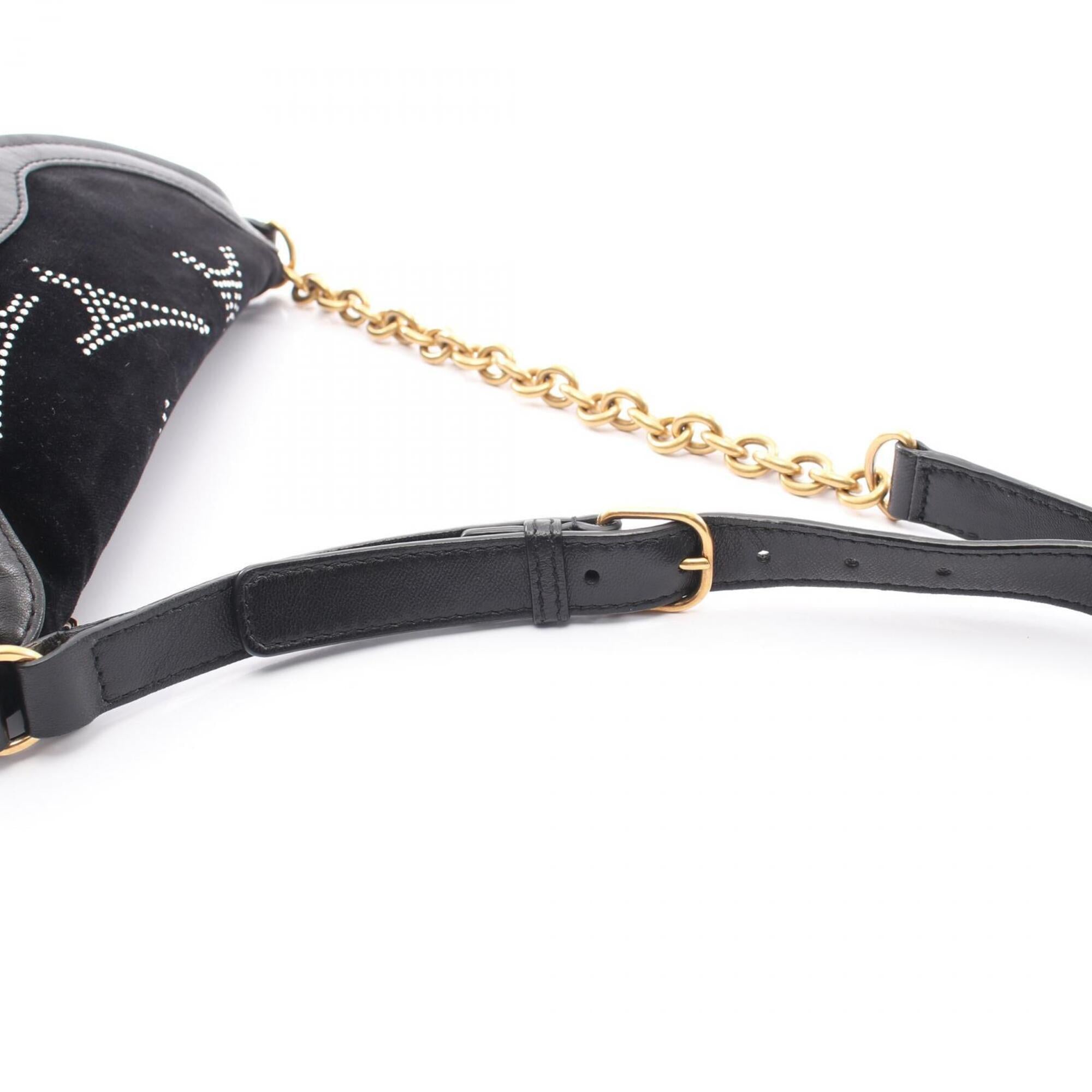 Balenciaga Black Leather Fabric Fanny Pack Handbag (Pre-Owned)