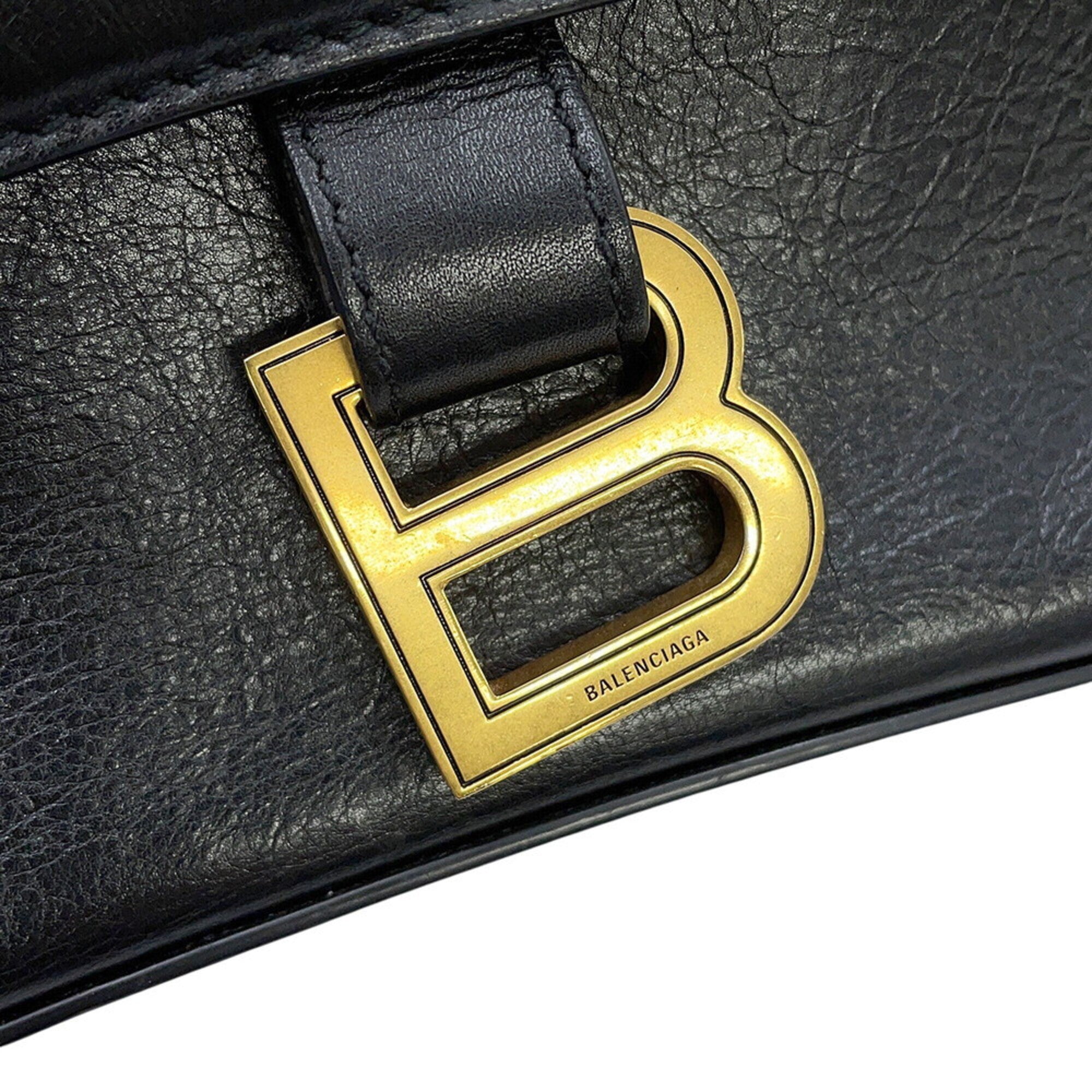 Balenciaga Black Leather Handbag Shoulder Bag (Pre-Owned)