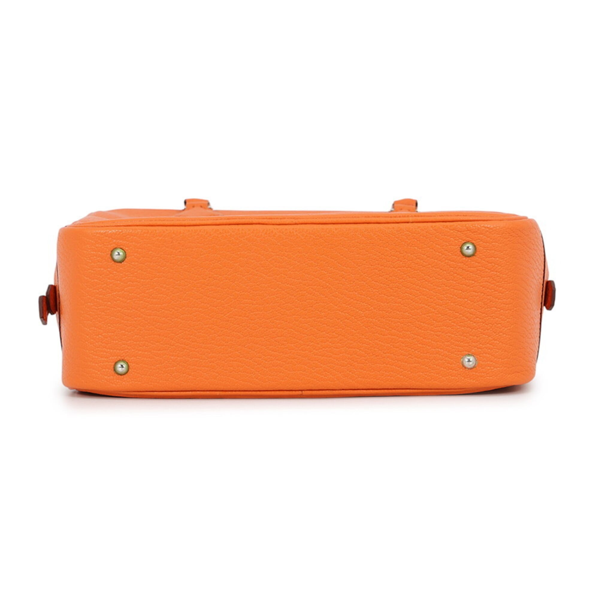 Hermes Plume Orange Chevre Leather Handbag (Pre-Owned)