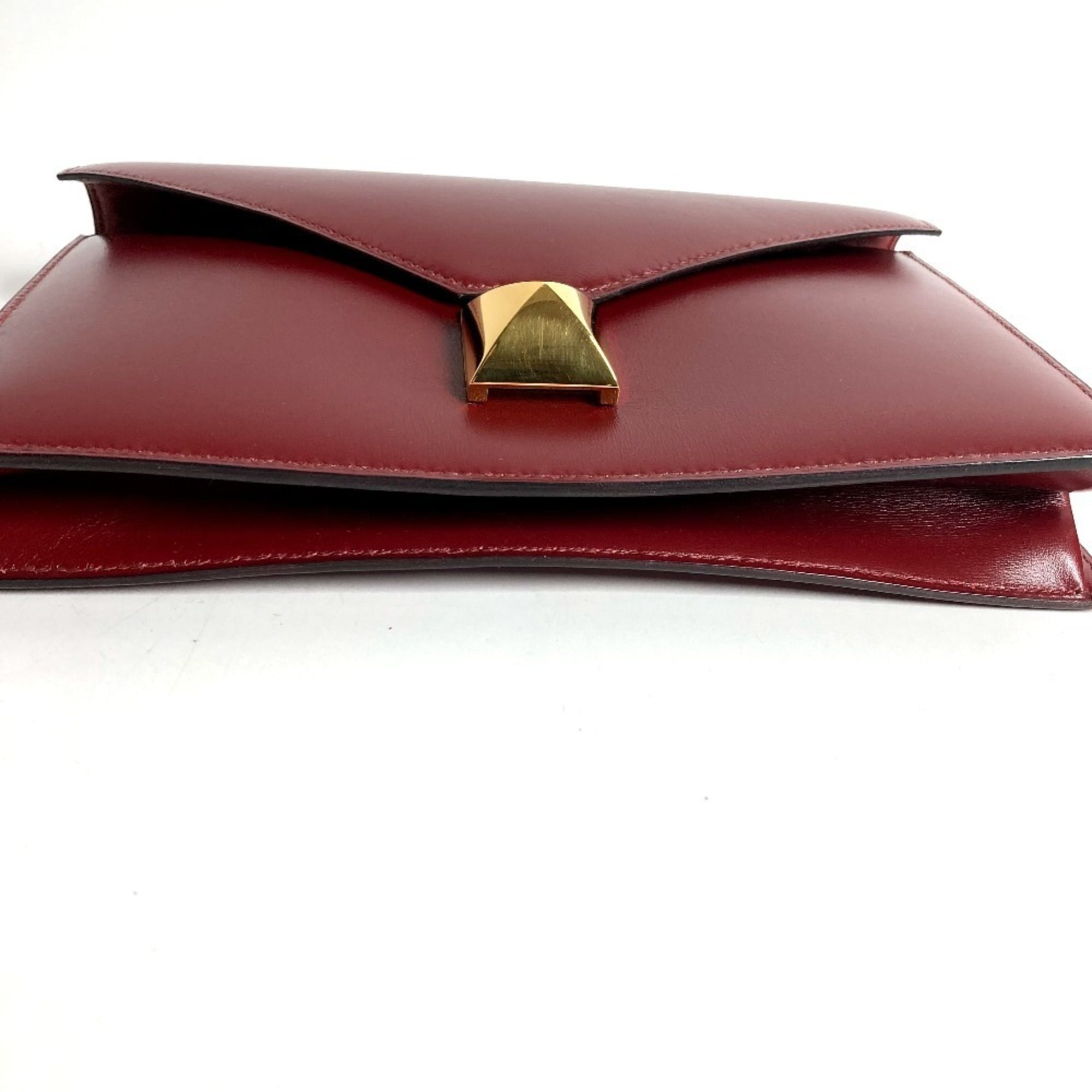 Hermes Brown Box Calf Leather Clutch Bag Handbag (Pre-Owned)