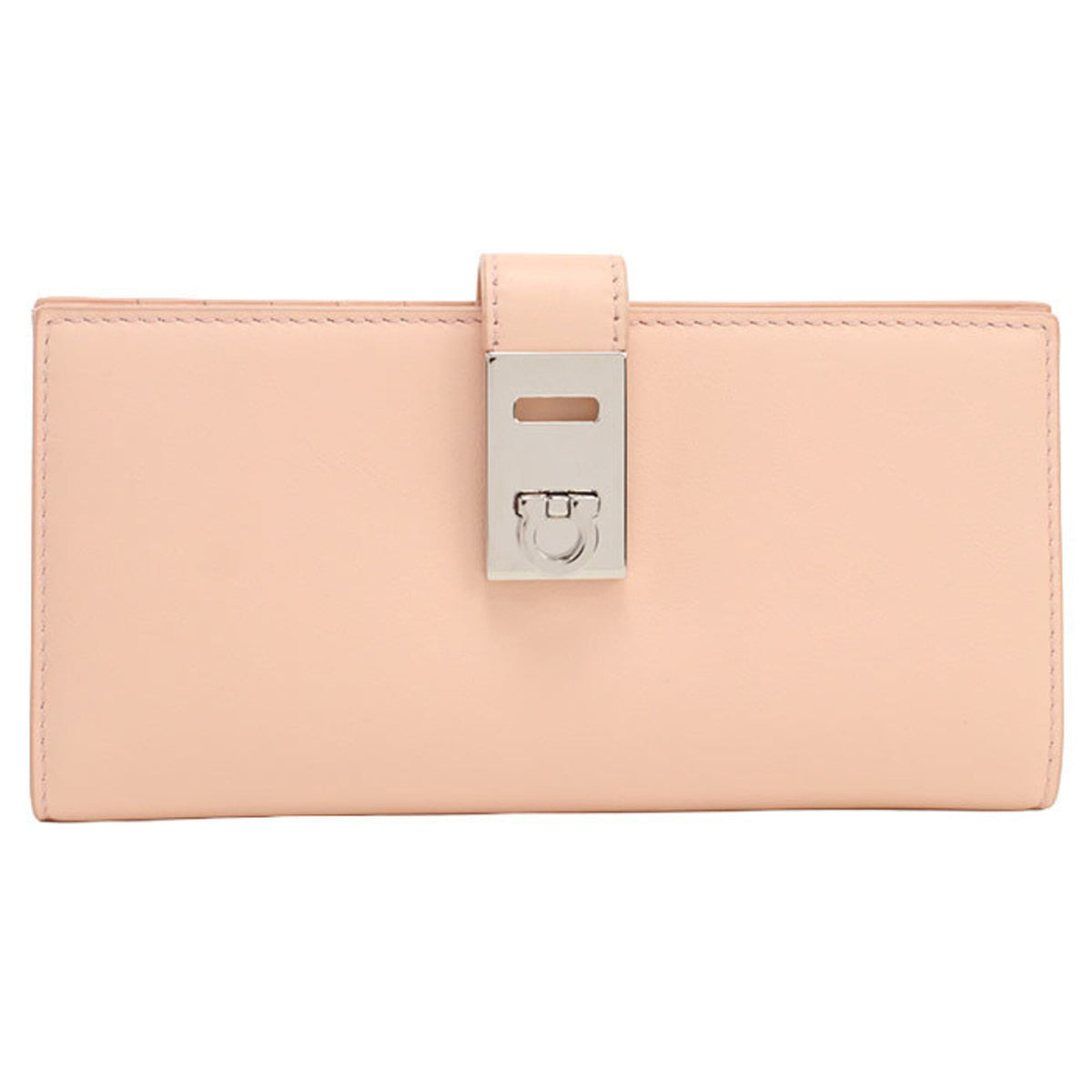 Salvatore Ferragamo Pink Leather Long Wallet (Bi-Fold) (Pre-Owned)