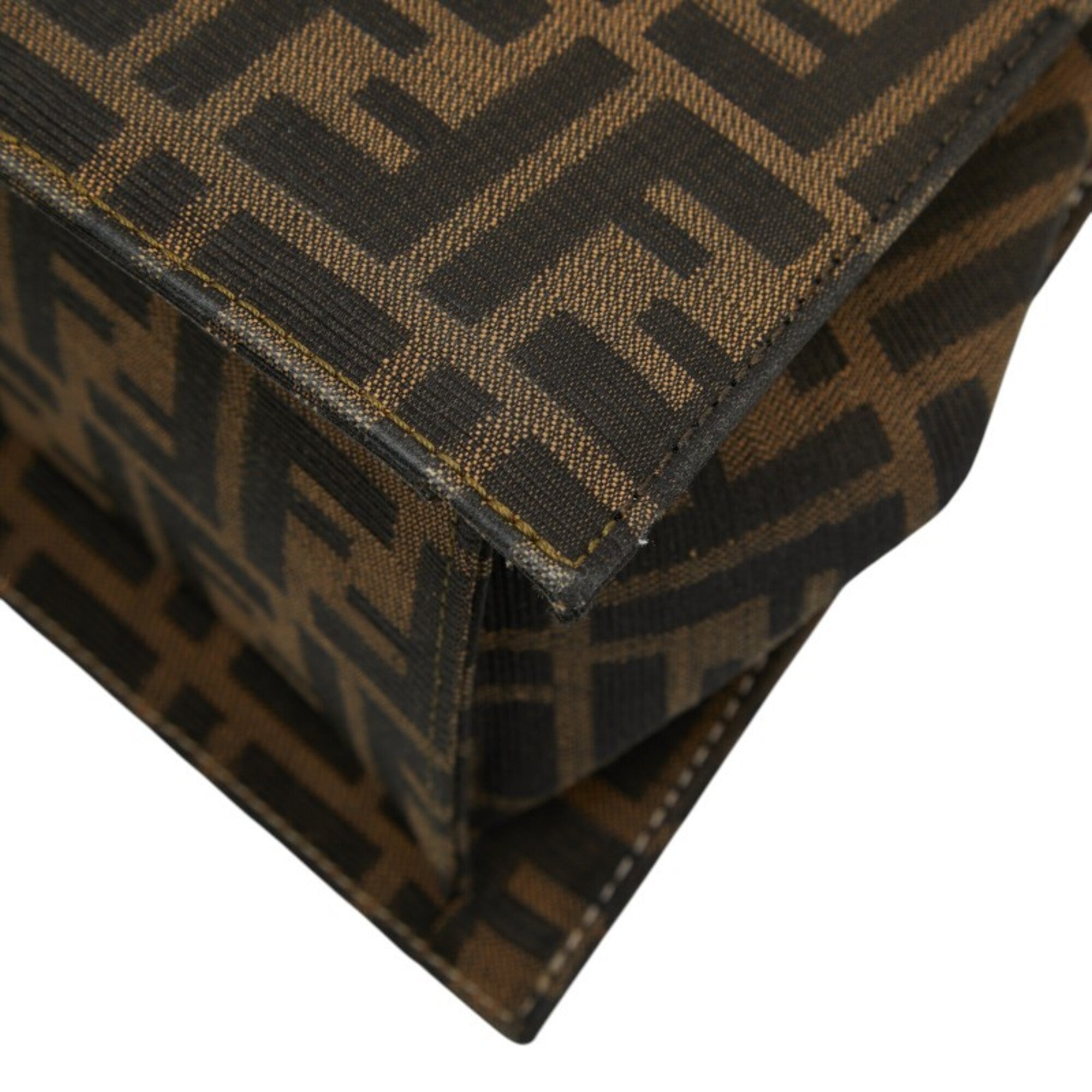 Fendi Brown Canvas Leather Handbag (Pre-Owned)