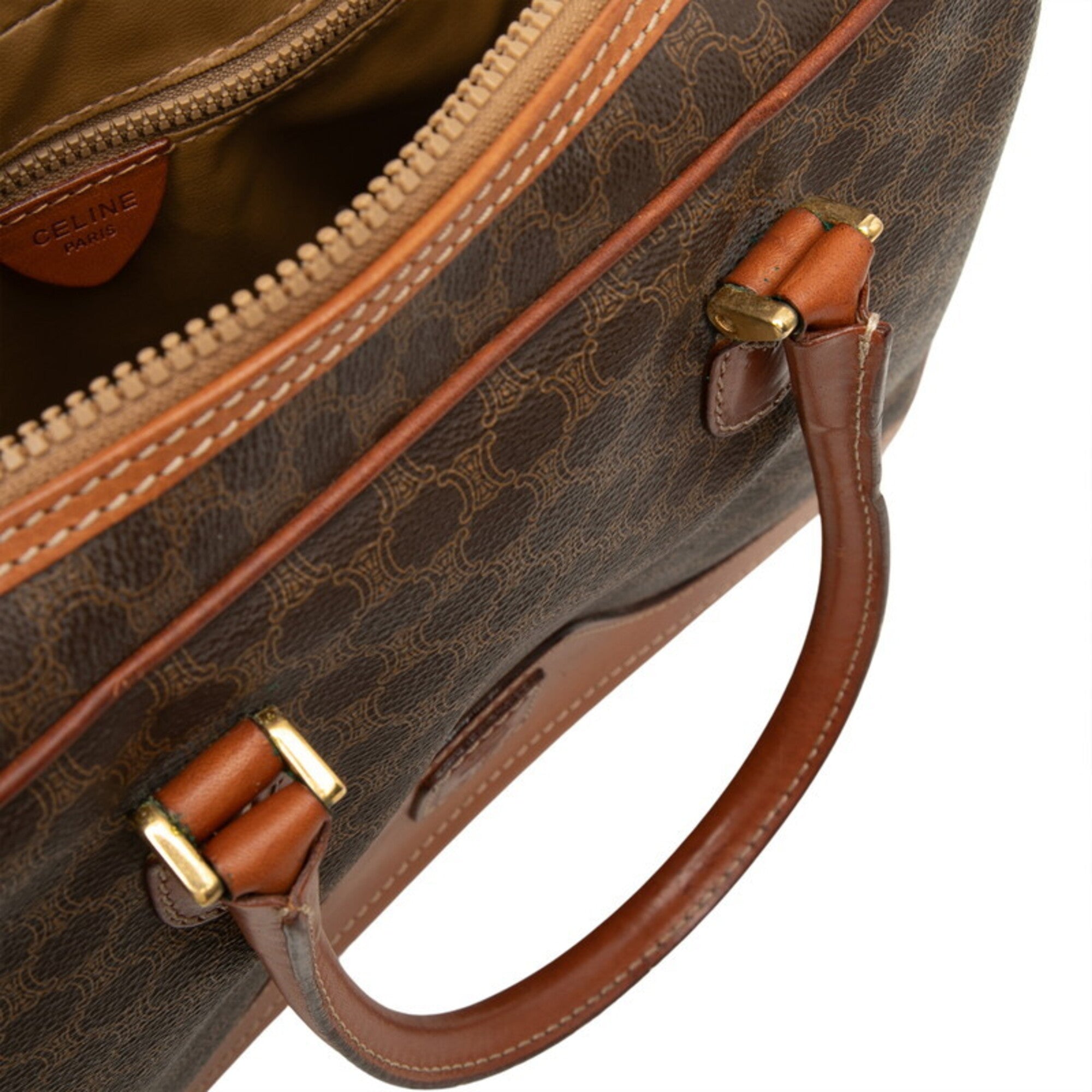 Celine Macadam Brown Pvc Leather Handbag (Pre-Owned)