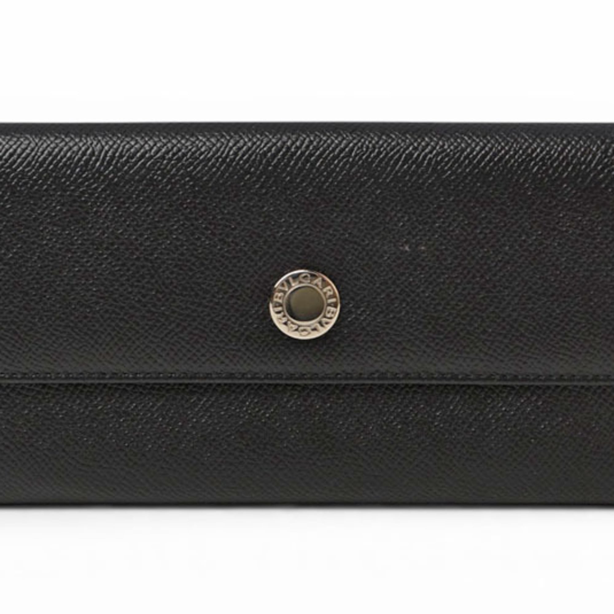 Bvlgari Black Leather Long Wallet (Bi-Fold) (Pre-Owned)