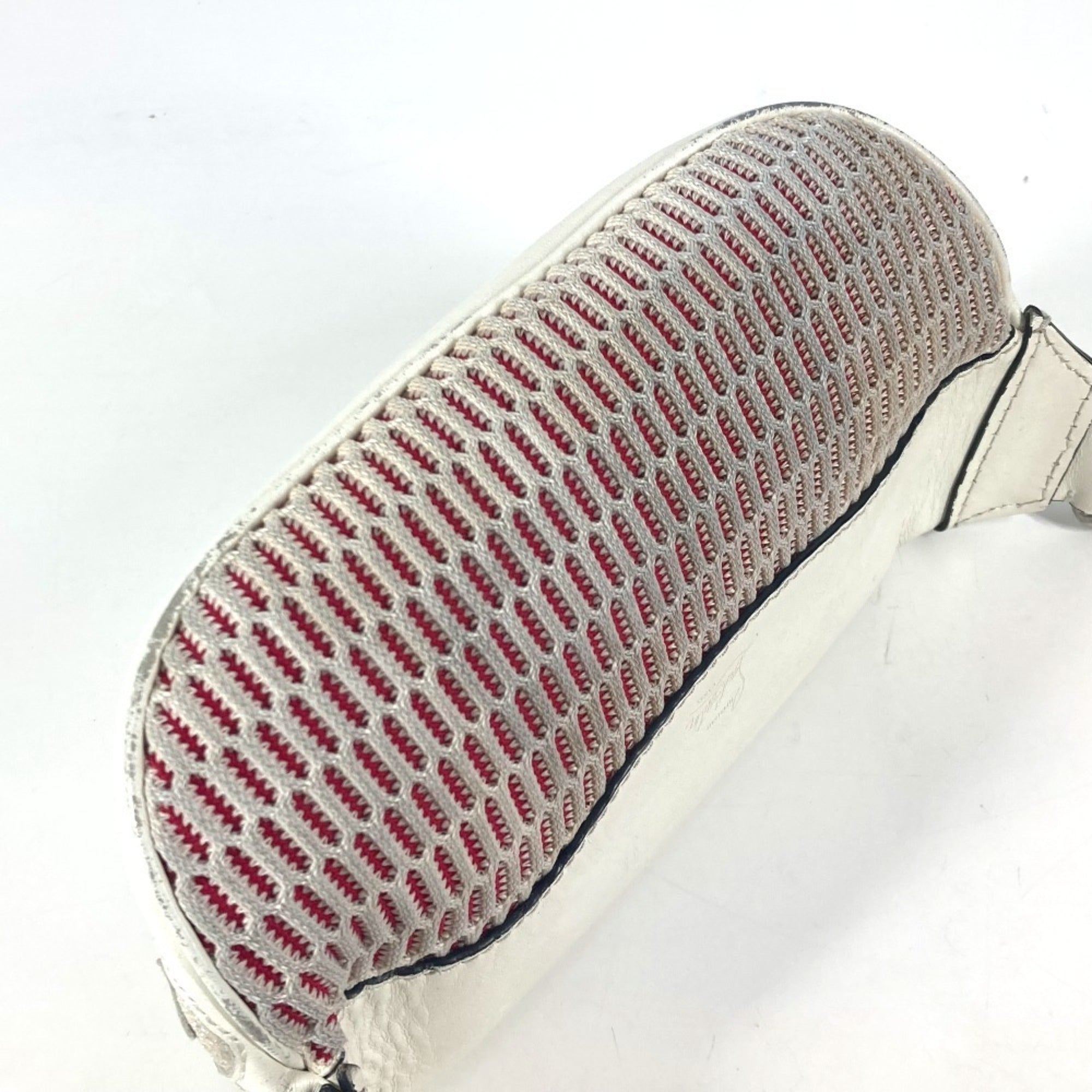 Christian Louboutin Red Color White Leather Shoulder Bag Sling Bag (Pre-Owned)