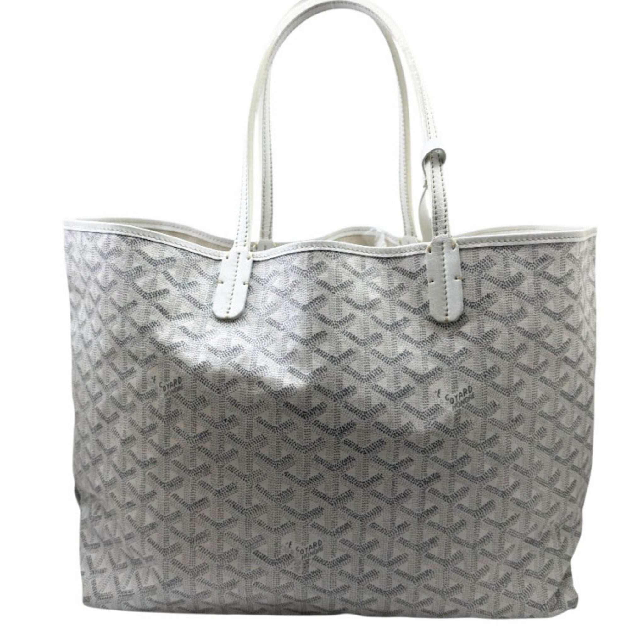 Goyard White Coated Canvas Leather Shoulder Bag Tote Bag (Pre-Owned)