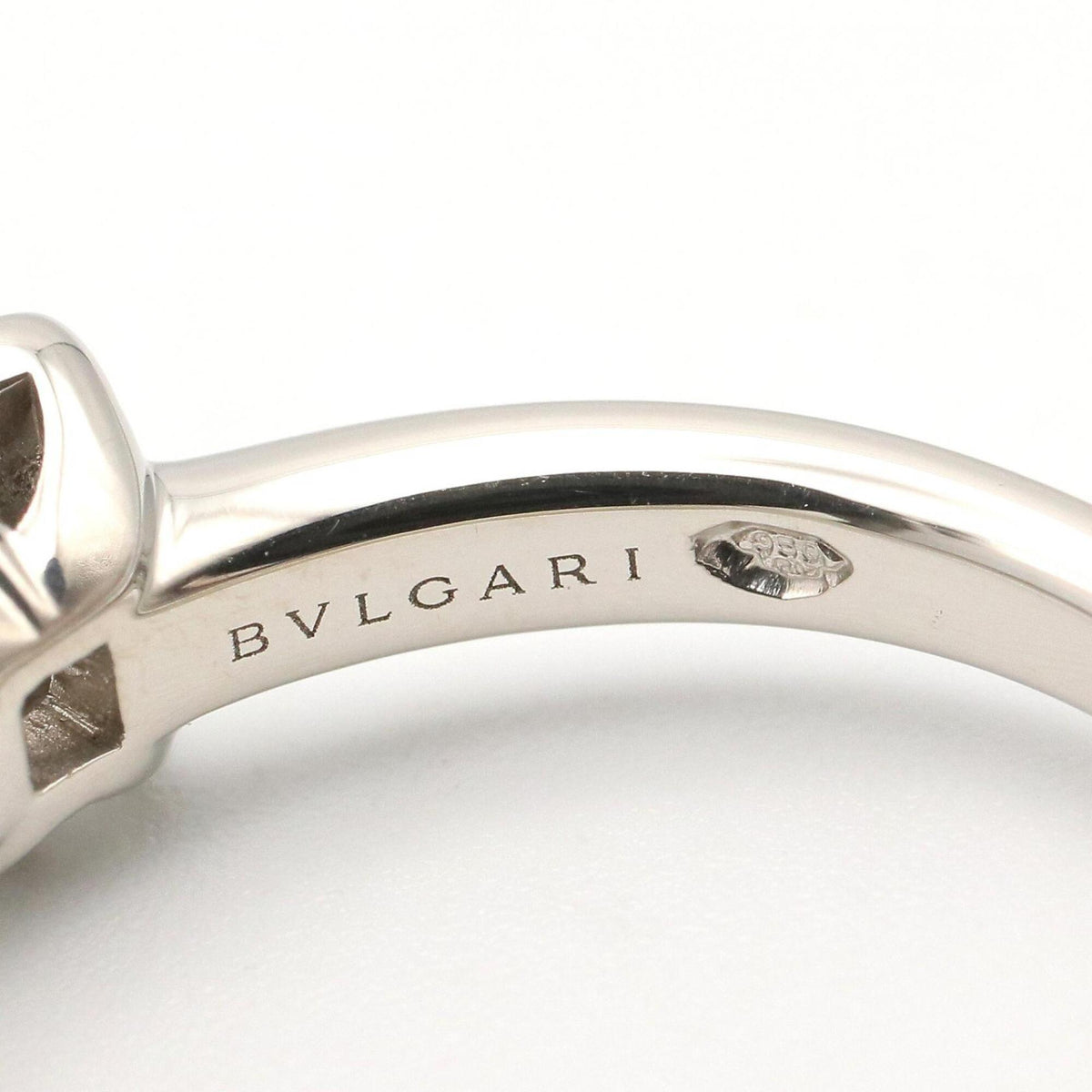 Bvlgari Silver Clear Platinum 950 Band Ring (Pre-Owned)