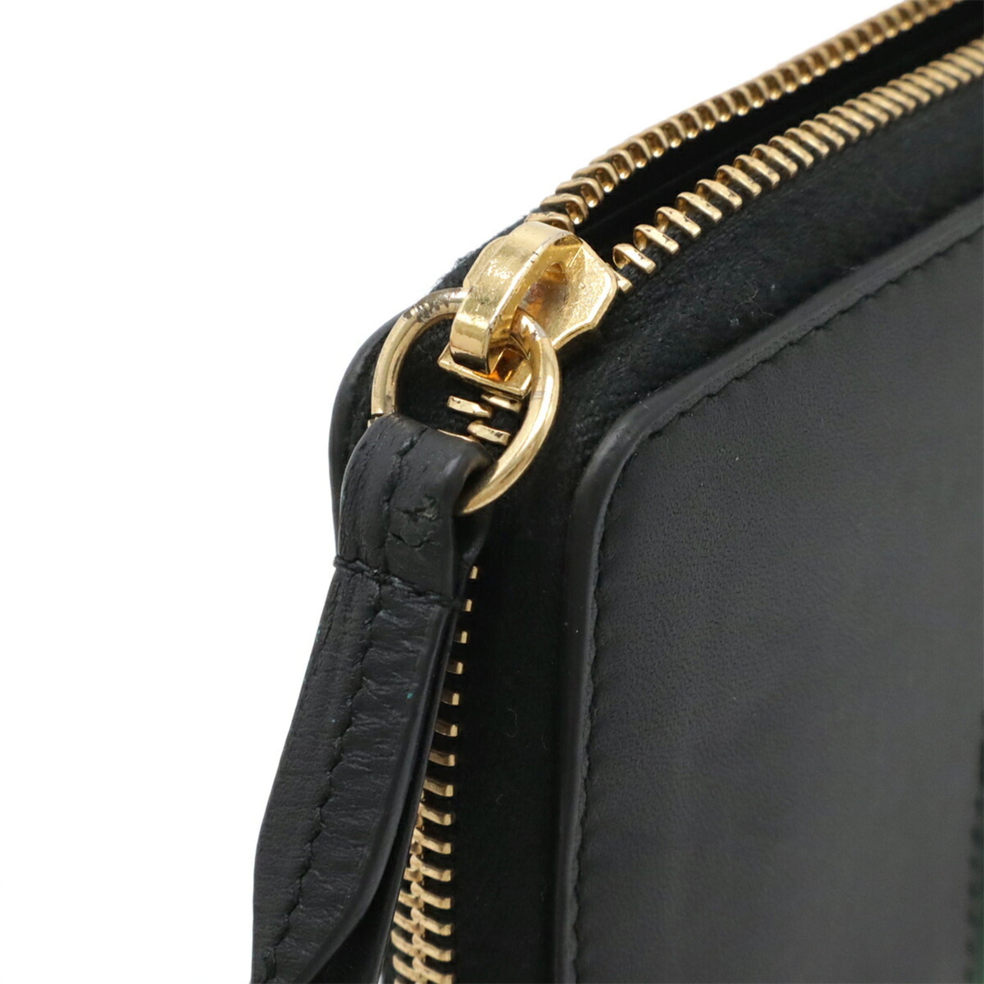Gucci Black Green Red Color Leather Coin Purse/Coin Case (Pre-Owned)