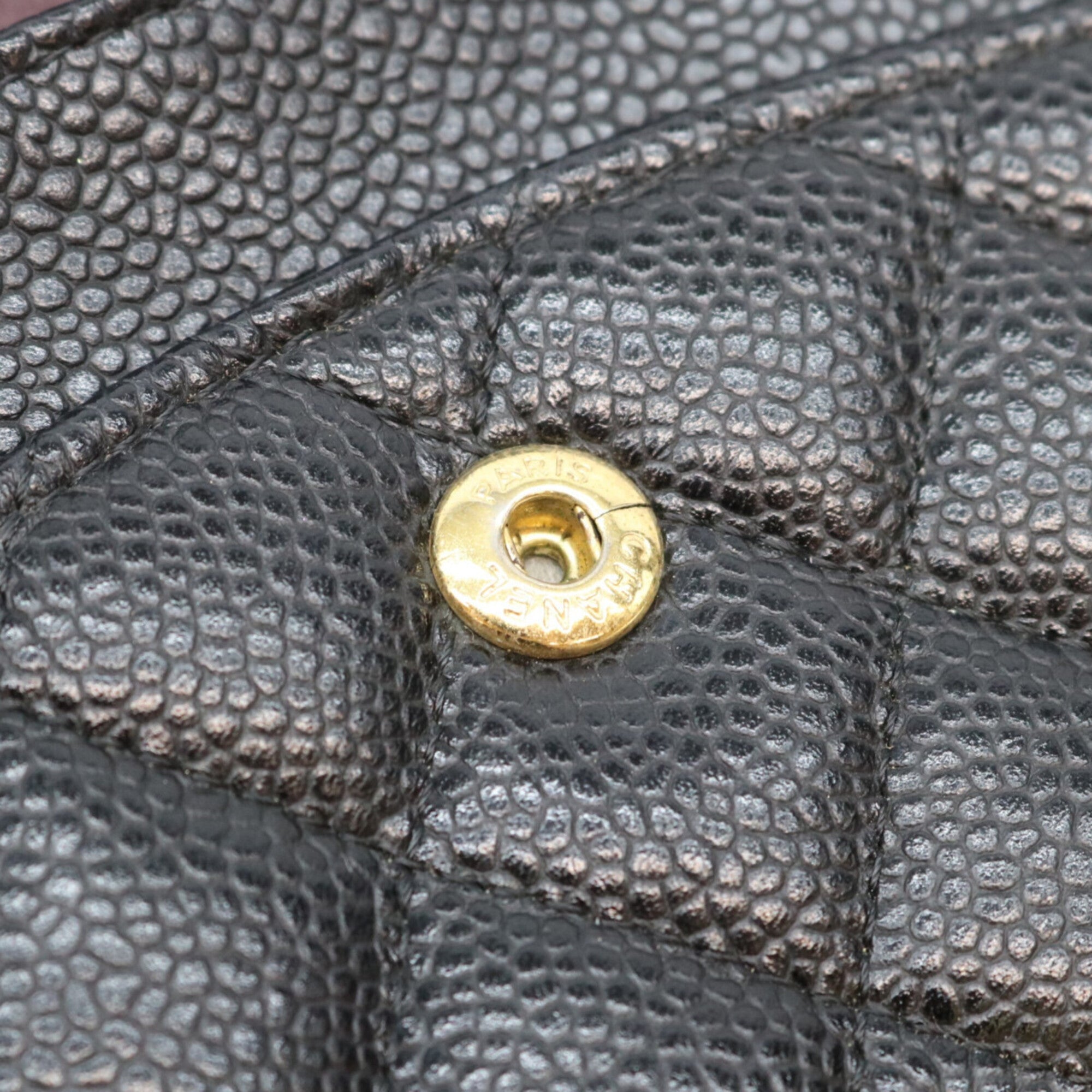 Chanel Black Grained Calfskin Shoulder Bag (Pre-Owned)
