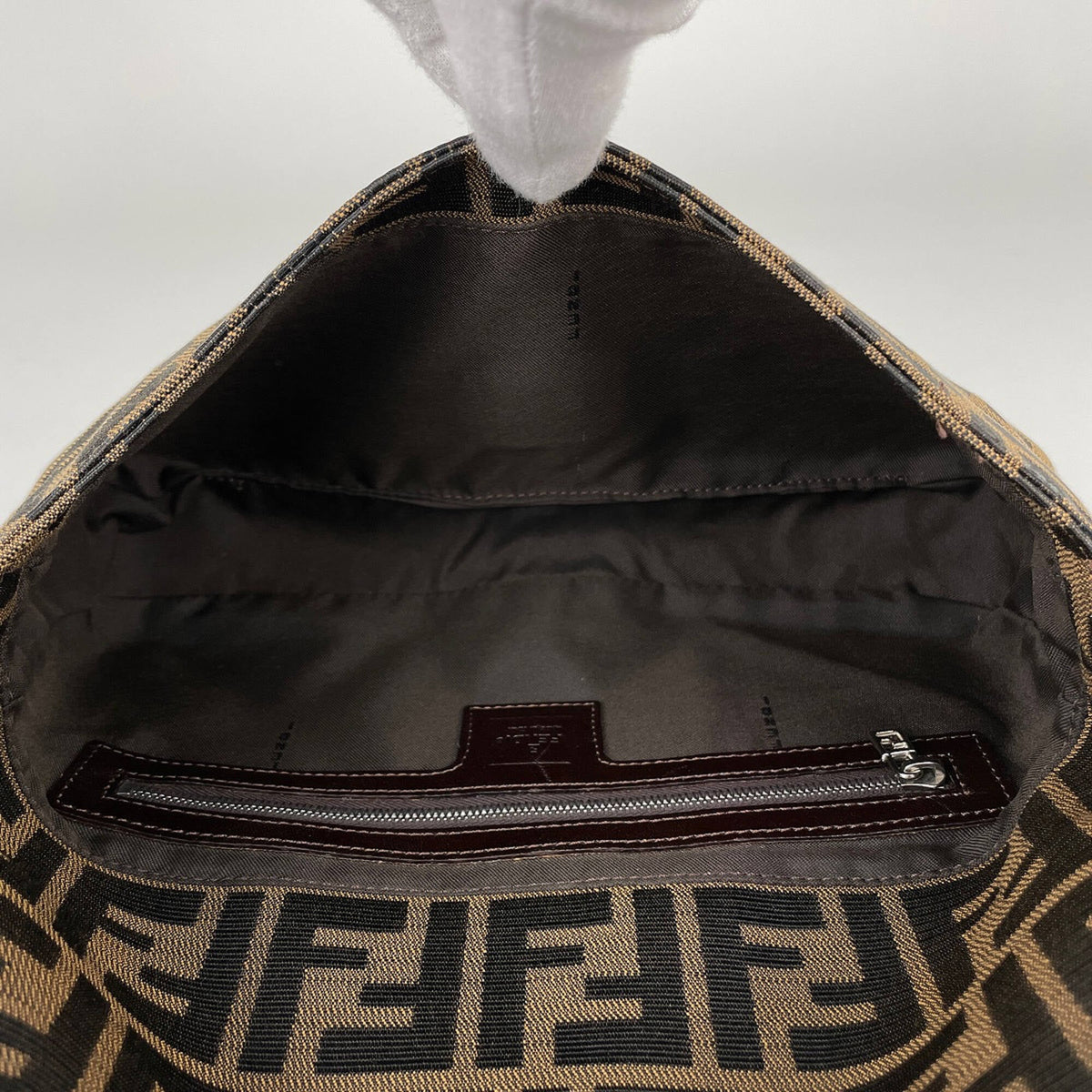 Fendi Brown Canvas Leather Shoulder Bag (Pre-Owned)