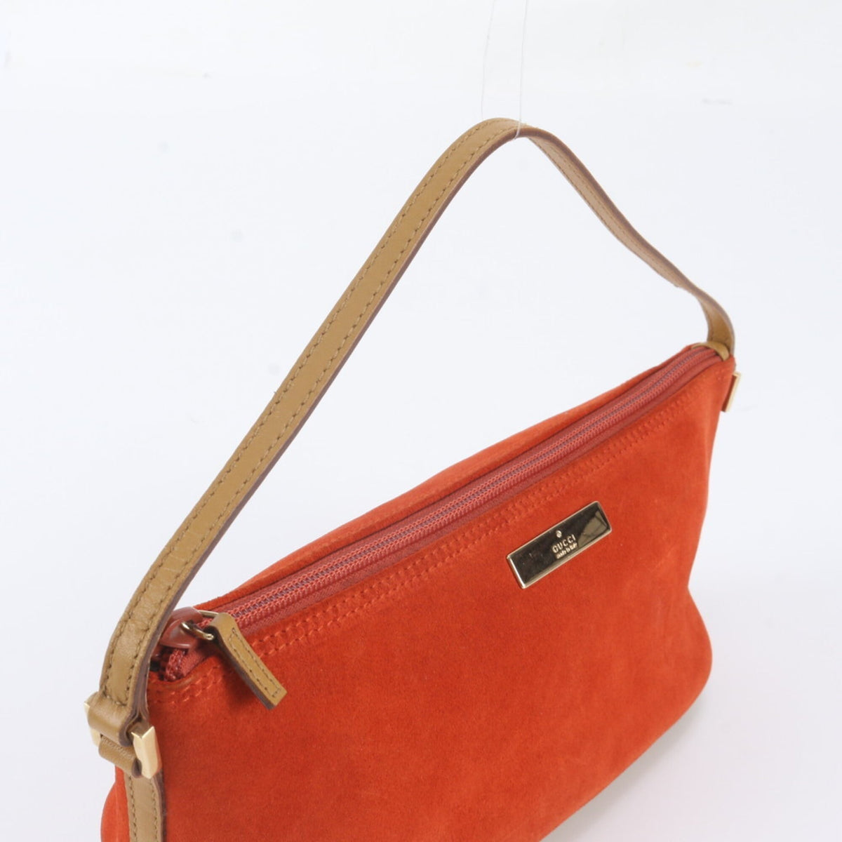 Gucci Red Color Leather Handbag Pouch Tote Bag (Pre-Owned)