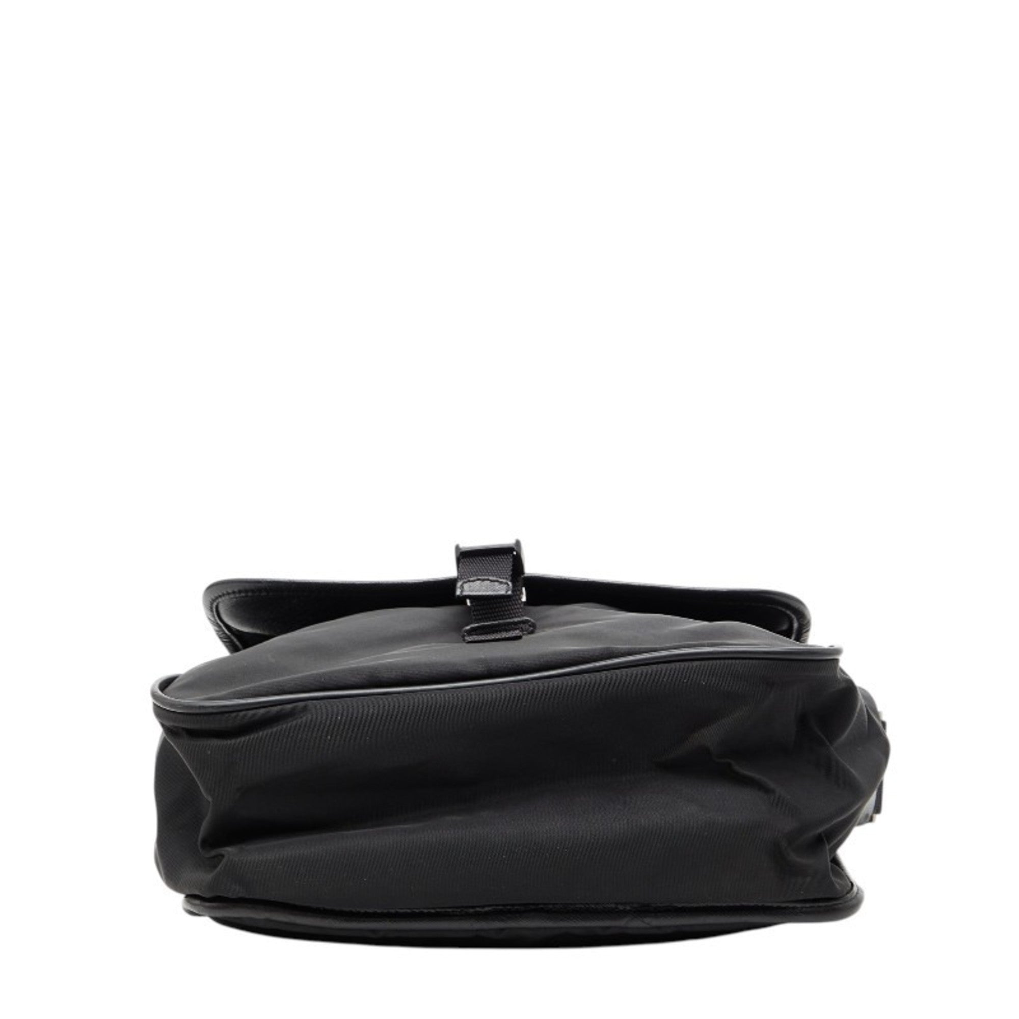 Prada Black Nylon Leather Shoulder Bag (Pre-Owned)