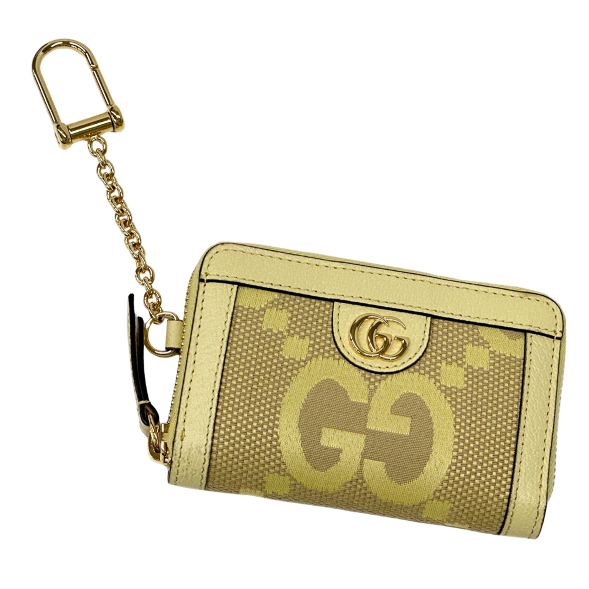Gucci Yellow Canvas Leather Coin Purse/Coin Case (Pre-Owned)