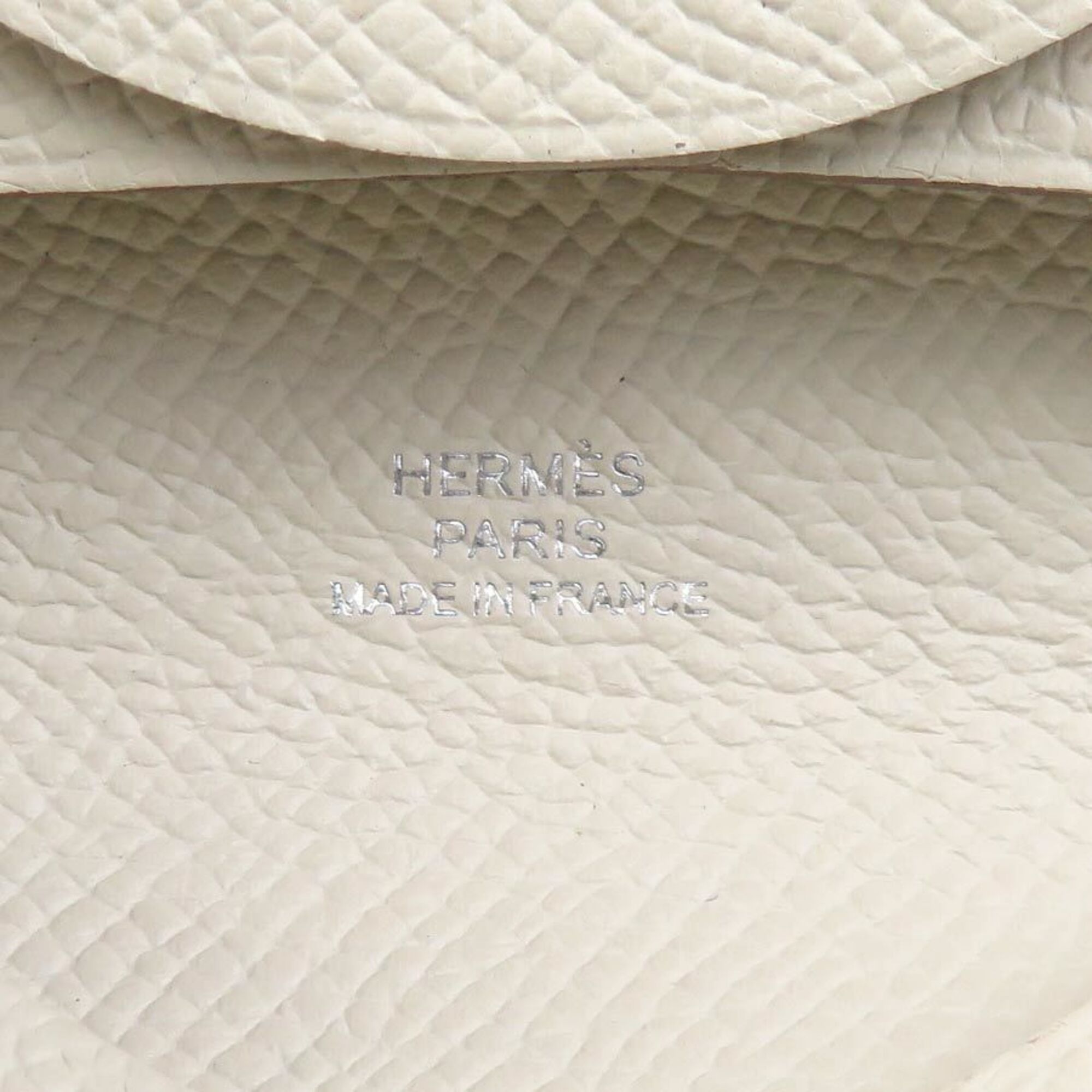 Hermes White Epsom Leather Coin Purse/Coin Case (Pre-Owned)