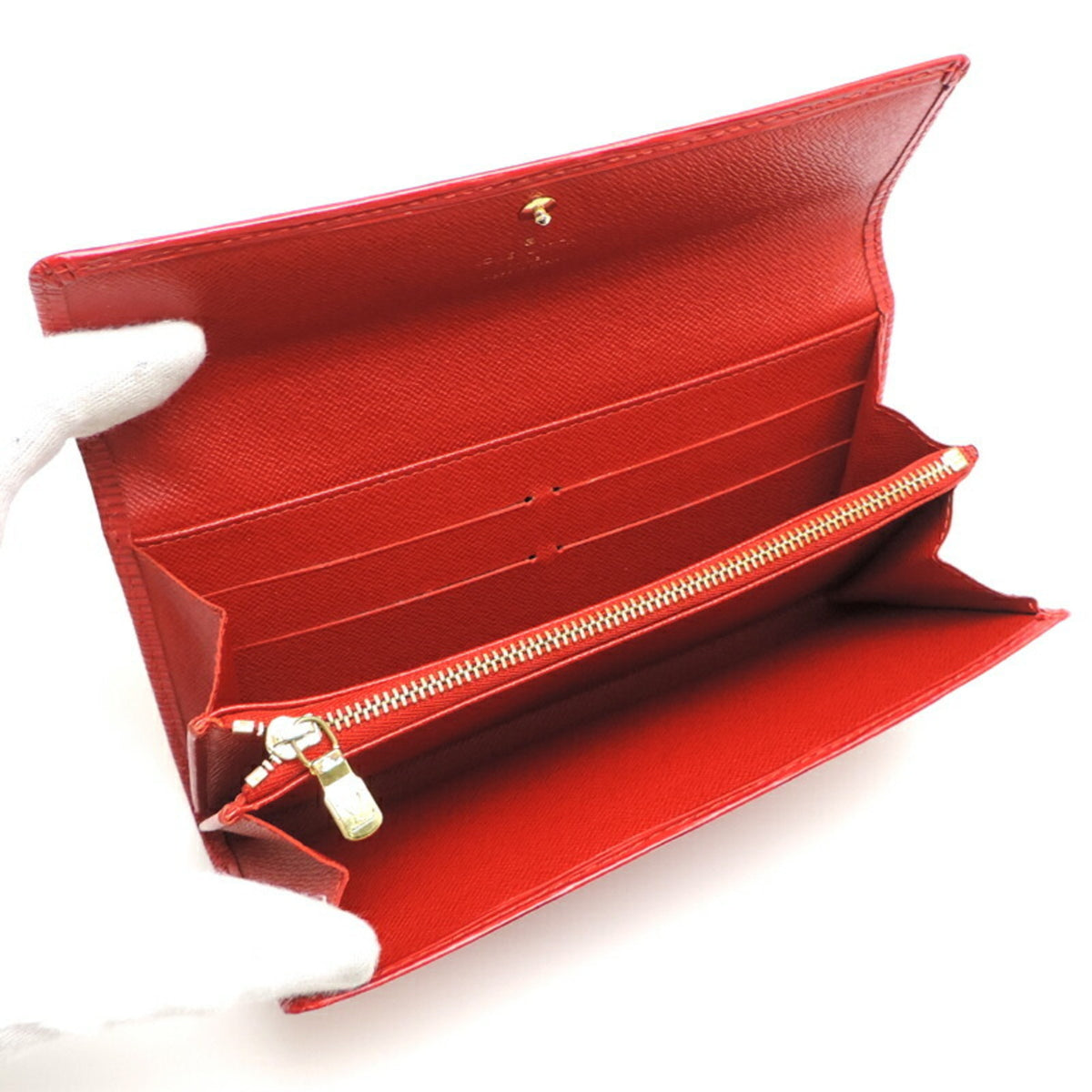 Louis Vuitton Epi Castilian Red Red Color Epi Leather Long Wallet (Bi-Fold) (Pre-Owned)