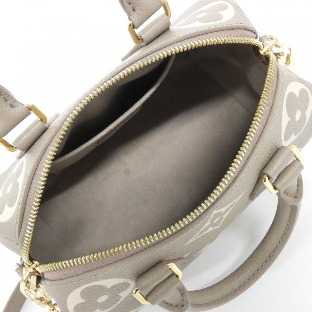 Louis Vuitton Monogram Empreinte Tourterelle Leather Boston Bag (Pre-Owned)