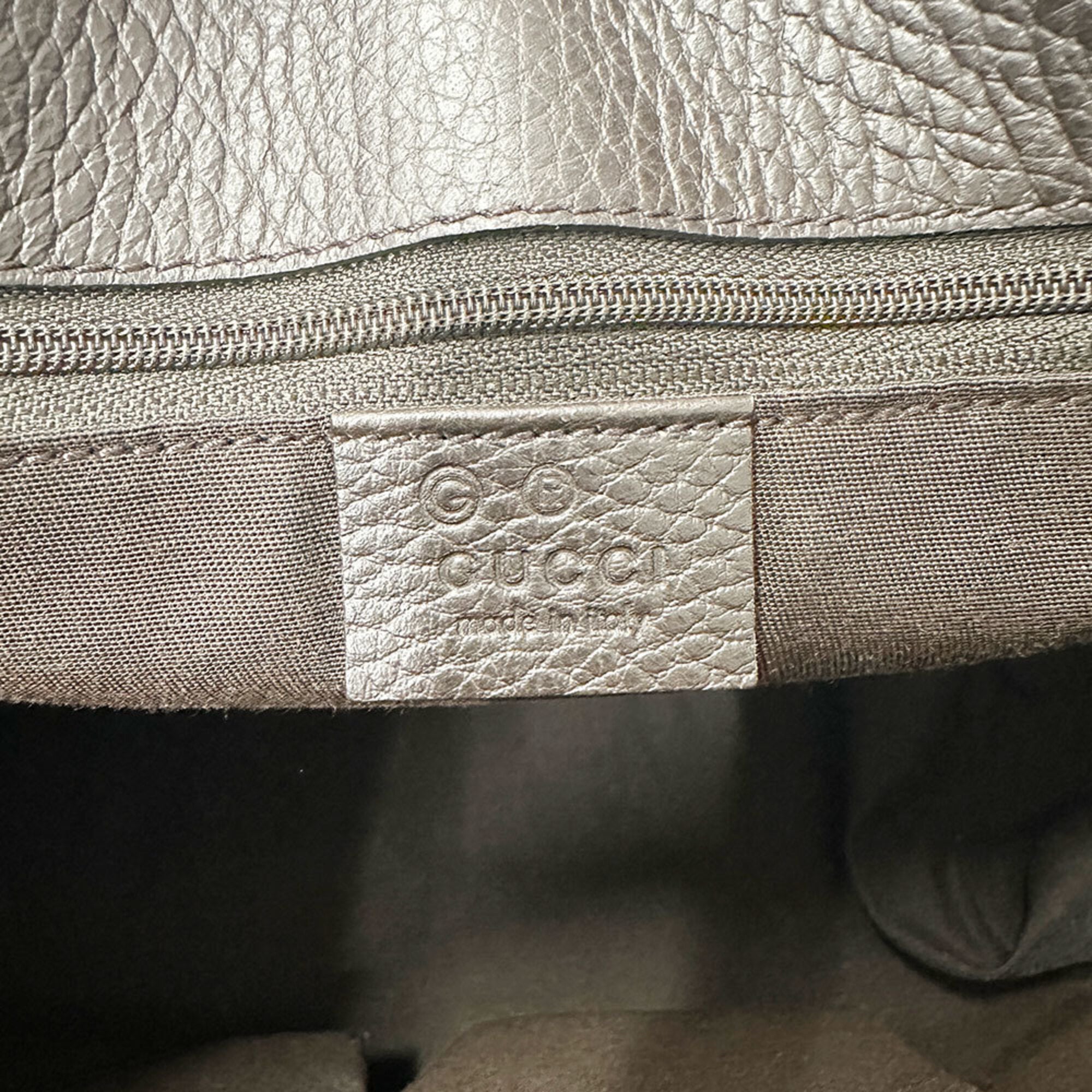 Gucci Dark Brown Leather Handbag Tote Bag (Pre-Owned)