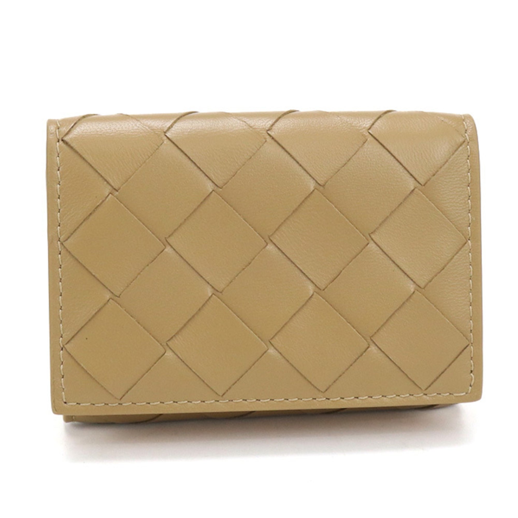Bottega Veneta Beige Leather Wallet (Tri-Fold) (Pre-Owned)