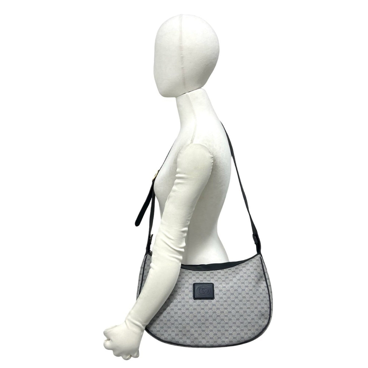 Gucci Navy Leather Pvc Shoulder Bag (Pre-Owned)