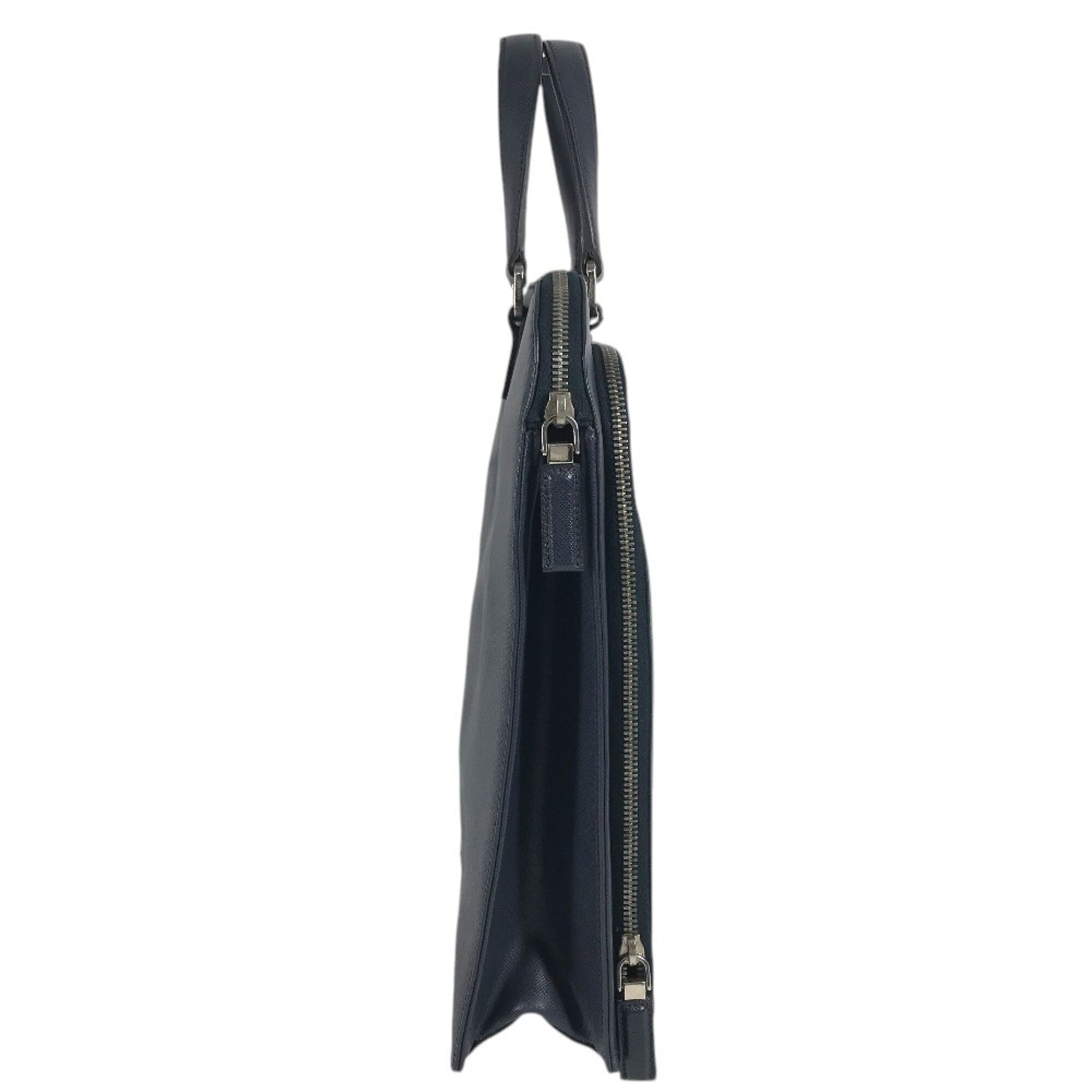Prada Blue Leather Briefcase (Pre-Owned)