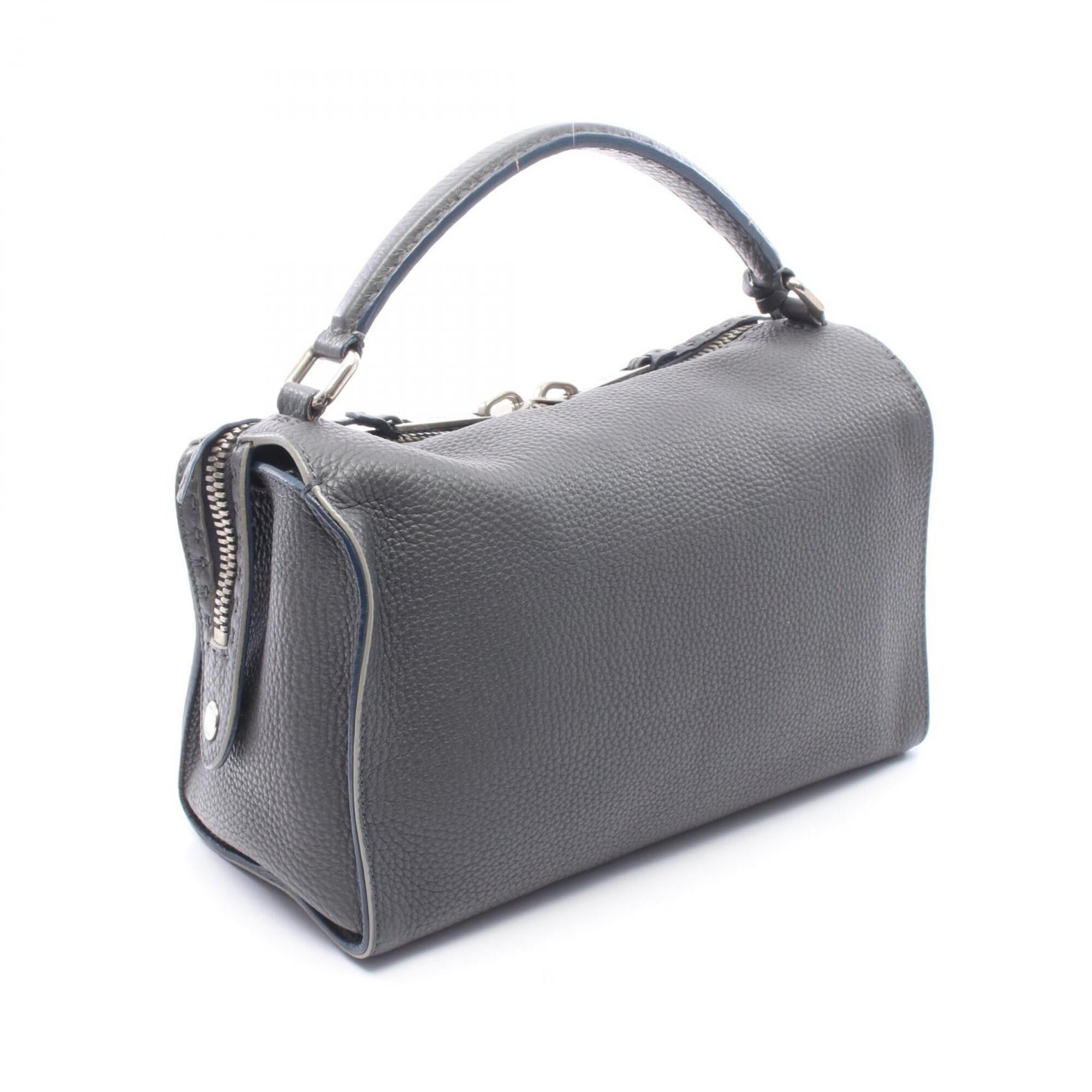 Fendi Selleria Gray Leather Handbag (Pre-Owned)