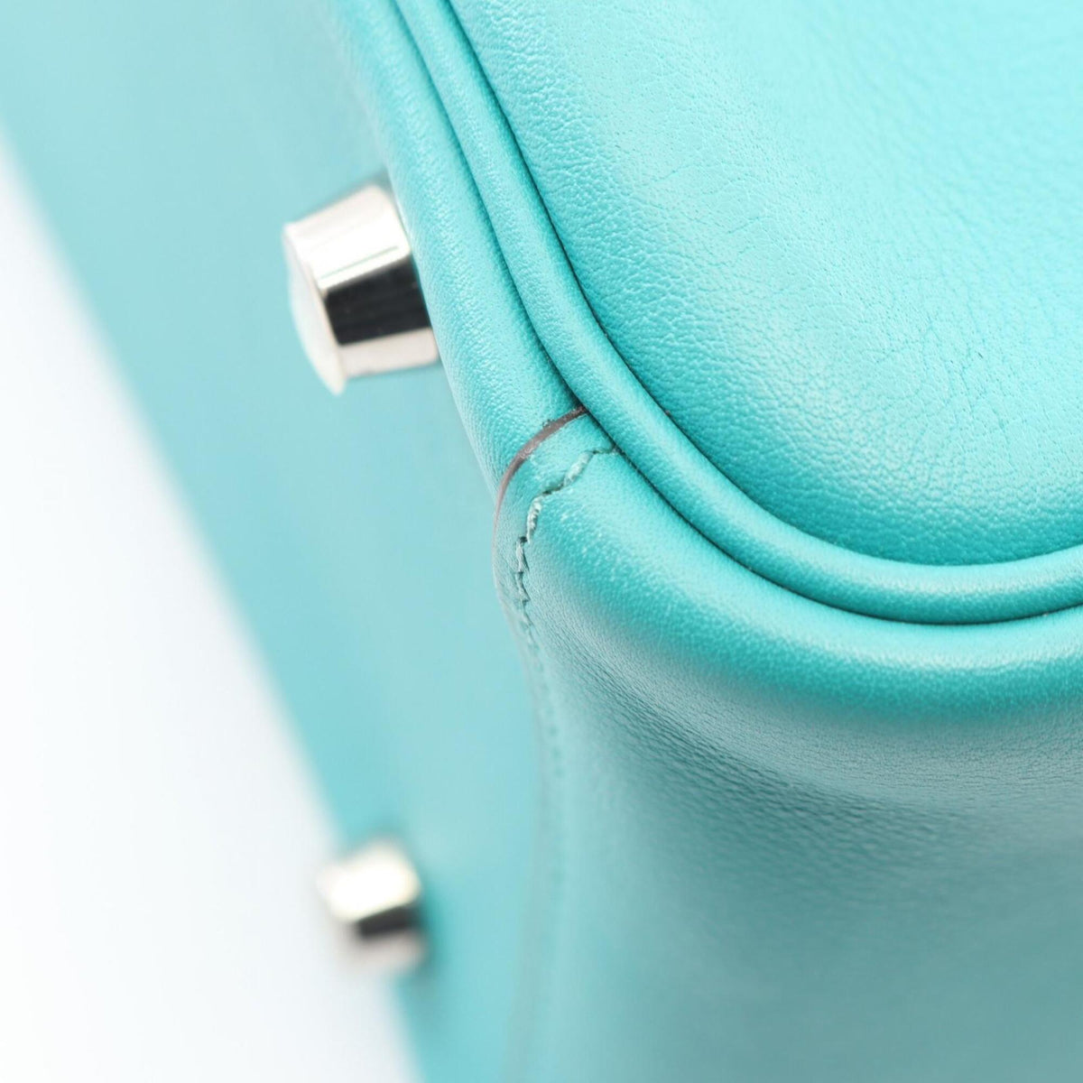 Hermes Lindy Blue Paon Green Leather Handbag Shoulder Bag (Pre-Owned)