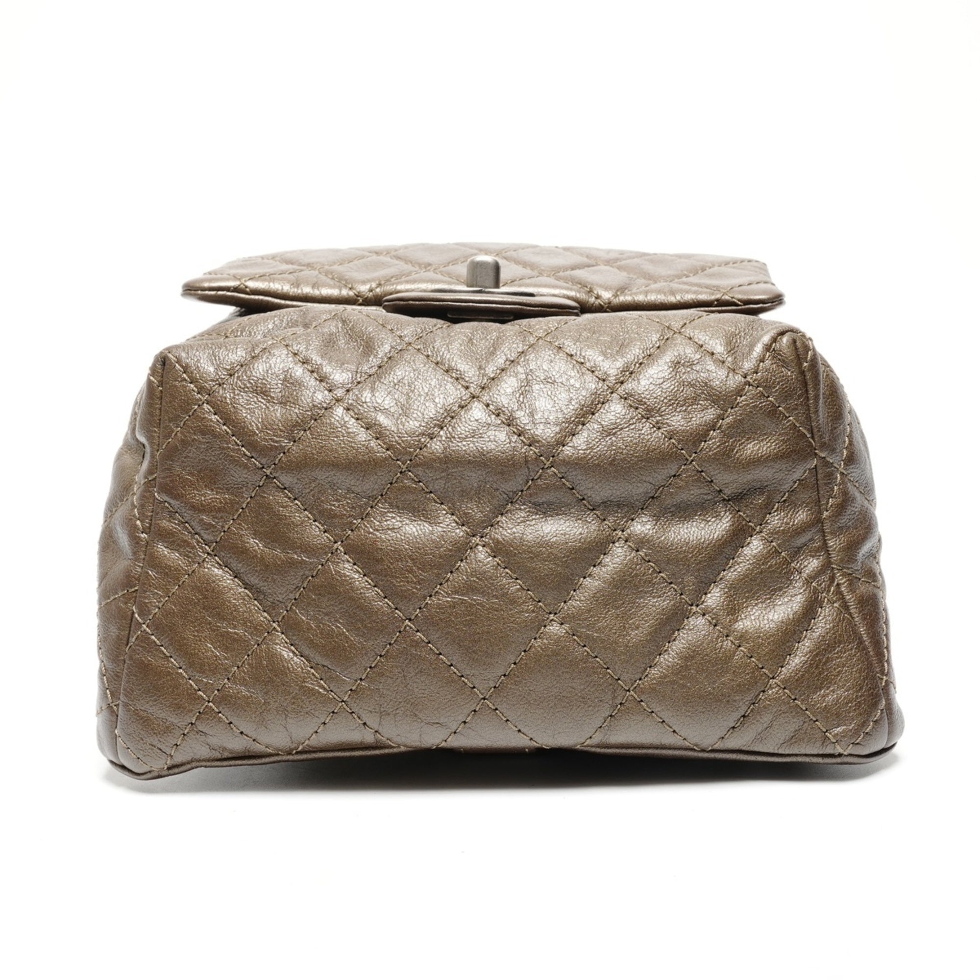 Chanel Matelasse Khaki Leather Backpack (Pre-Owned)