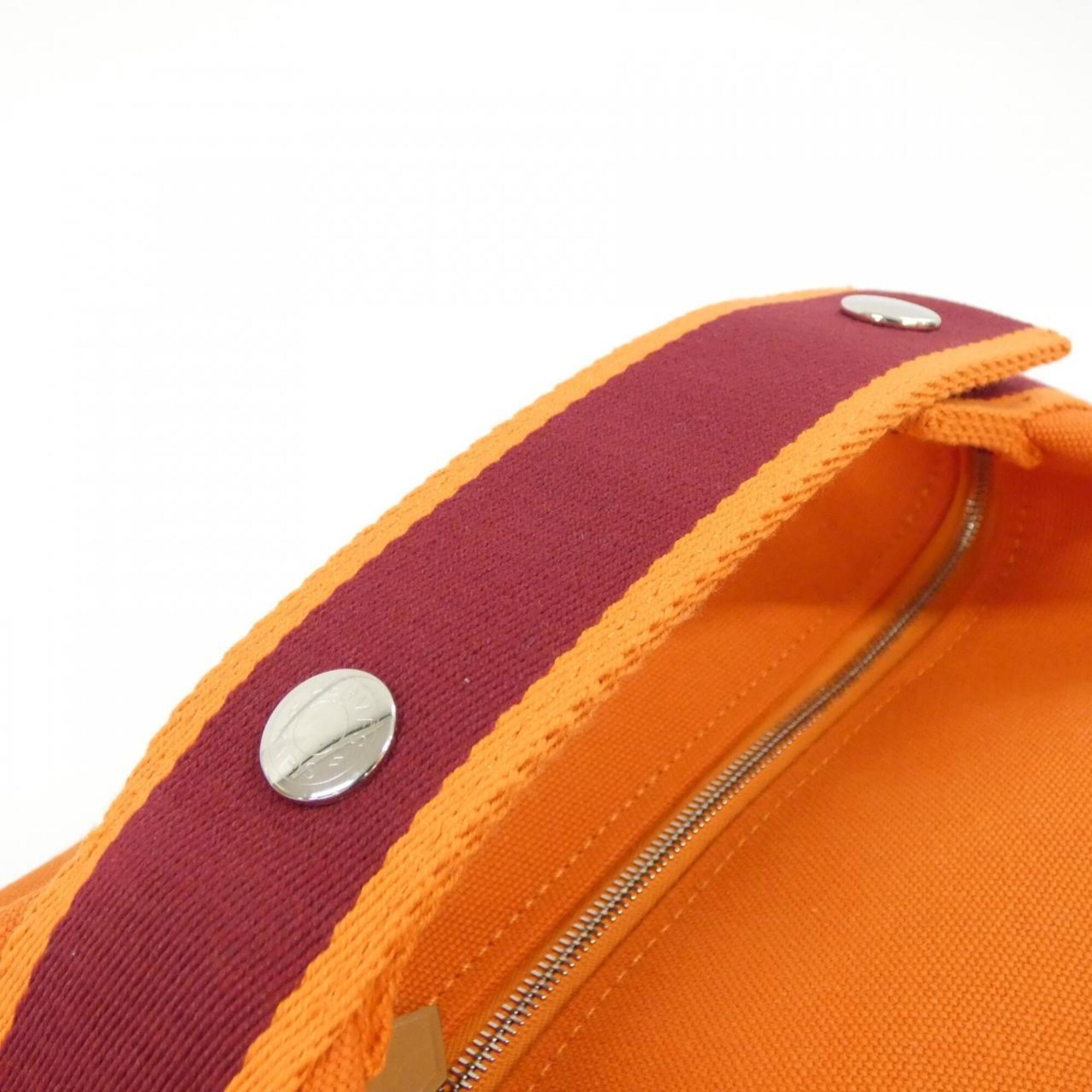 Hermes Feu Orange Canvas Pouch (Pre-Owned)