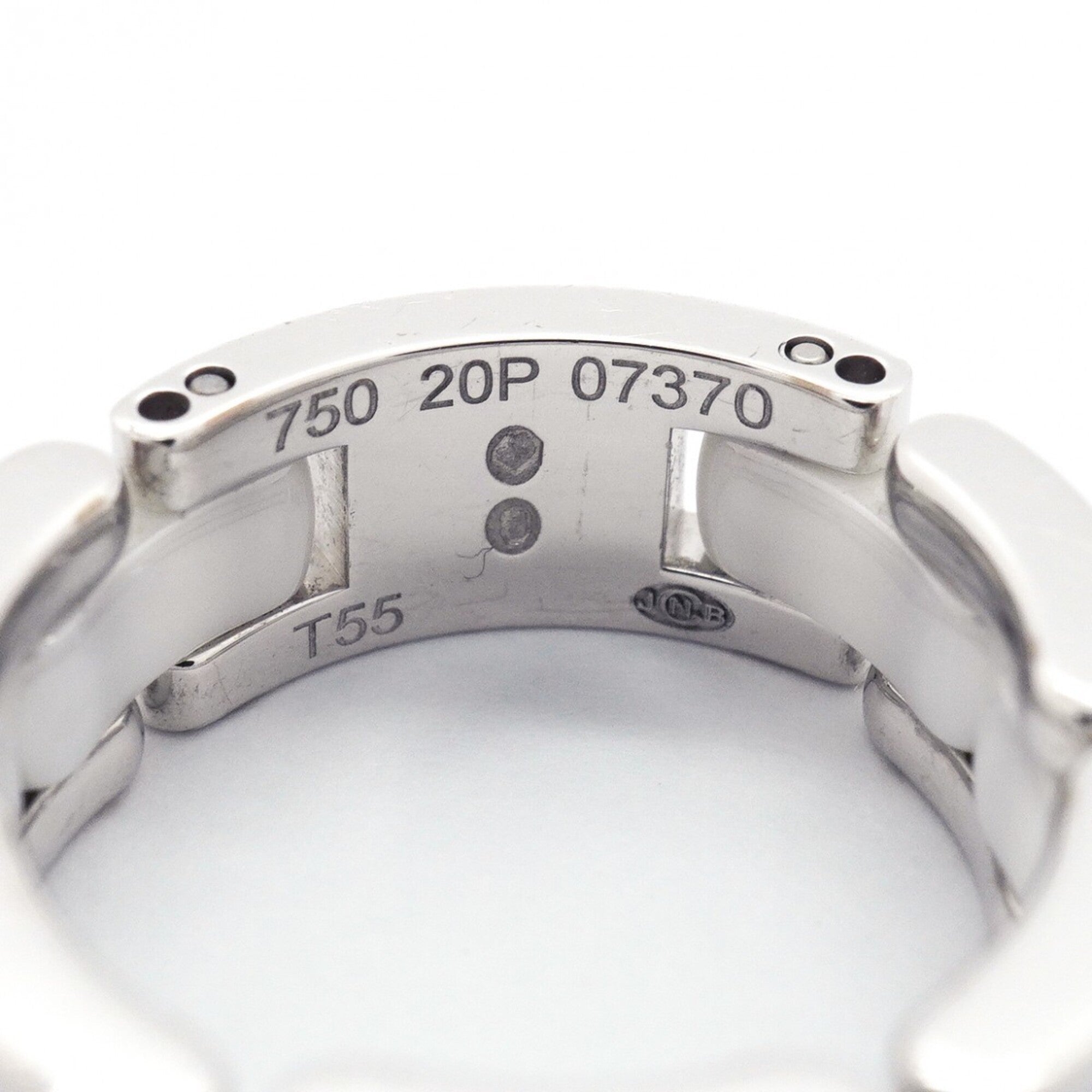 Chanel White White Gold (18K) Ceramic Band Ring (Pre-Owned)