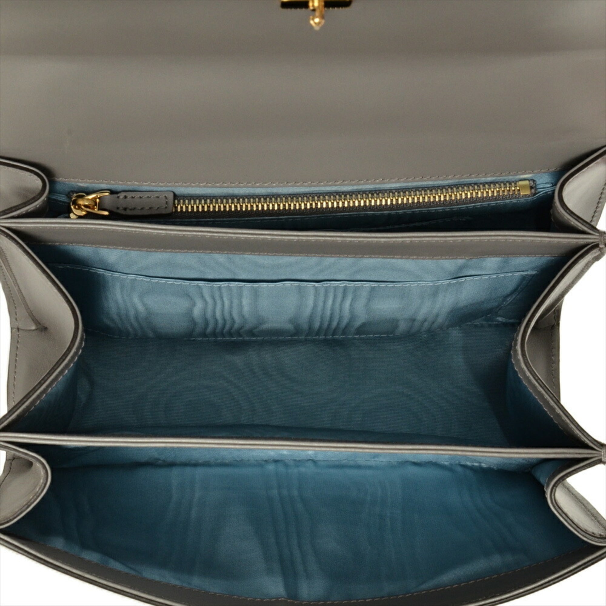 Gucci Gray Leather Shoulder Bag (Pre-Owned)