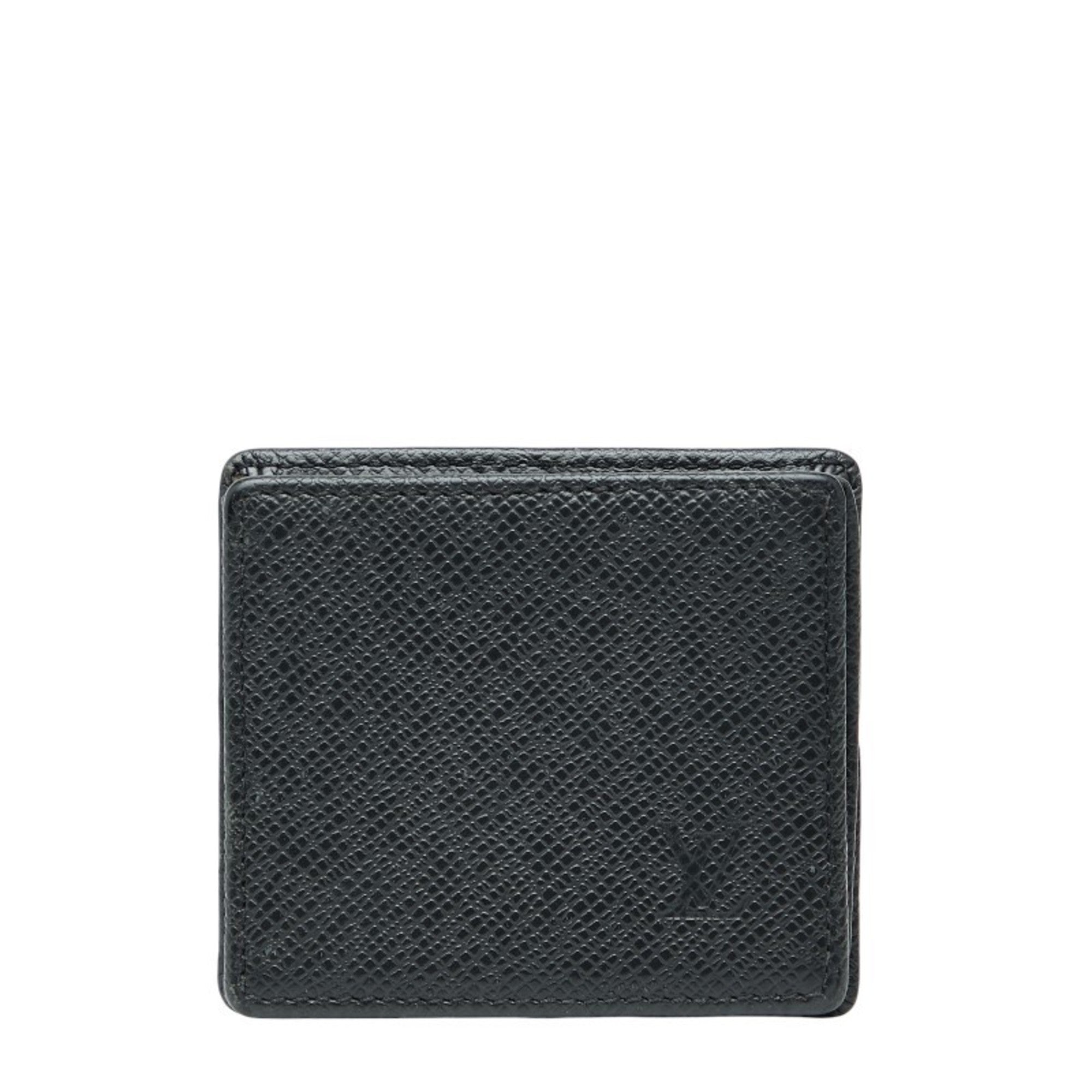 Louis Vuitton Ardoise Black Taiga Leather Coin Purse/Coin Case (Pre-Owned)