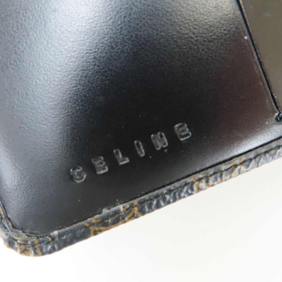 Celine Macadam Black Brown Pvc Leather Wallet (Tri-Fold) (Pre-Owned)