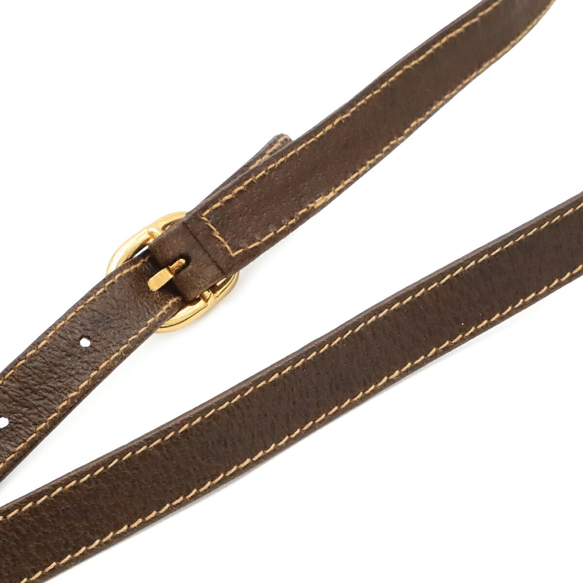 Gucci Gg Plus Beige Brown Coated Canvas Leather Pochette Shoulder Bag (Pre-Owned)