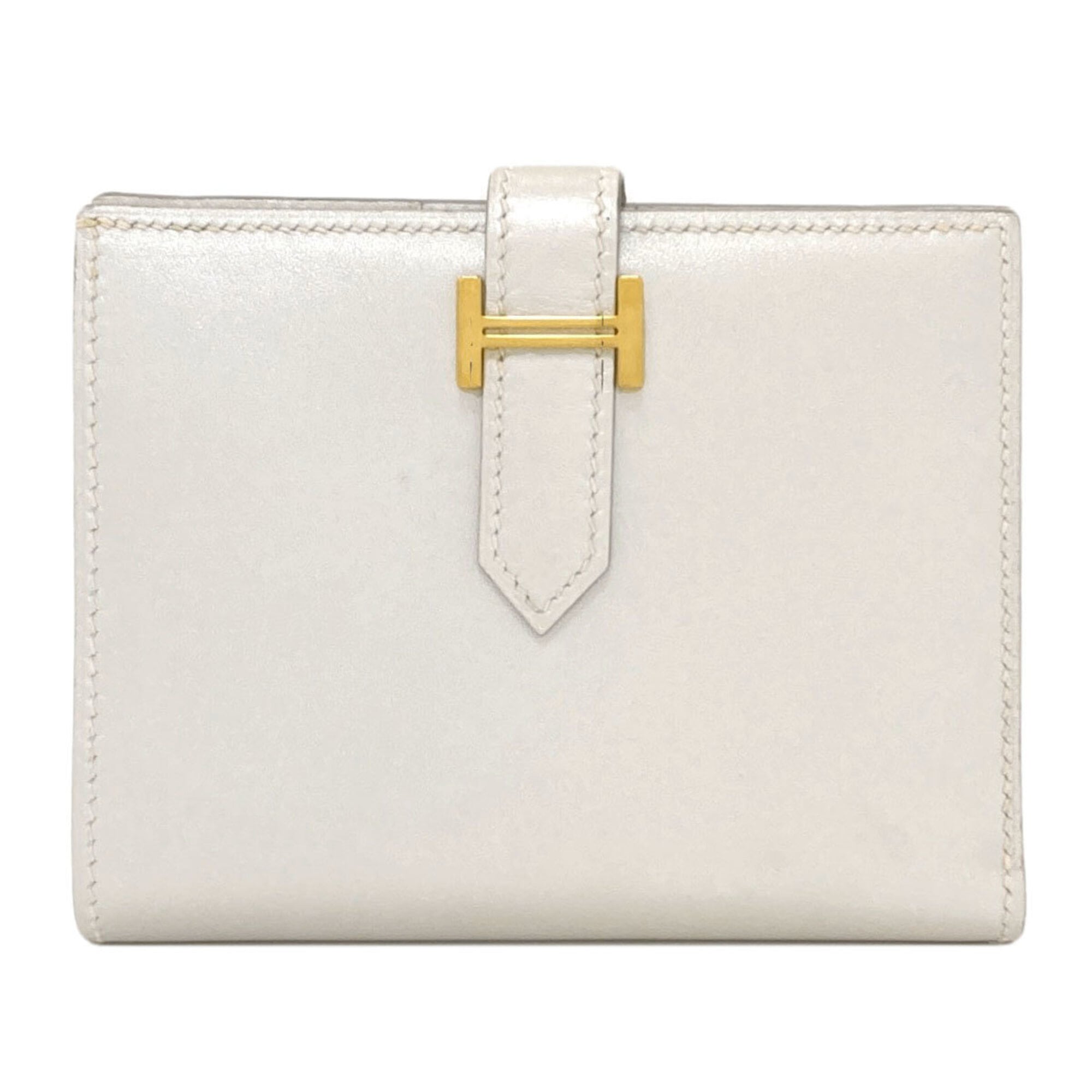 Hermes Silver Box Calf Leather Wallet (Bi-Fold) (Pre-Owned)