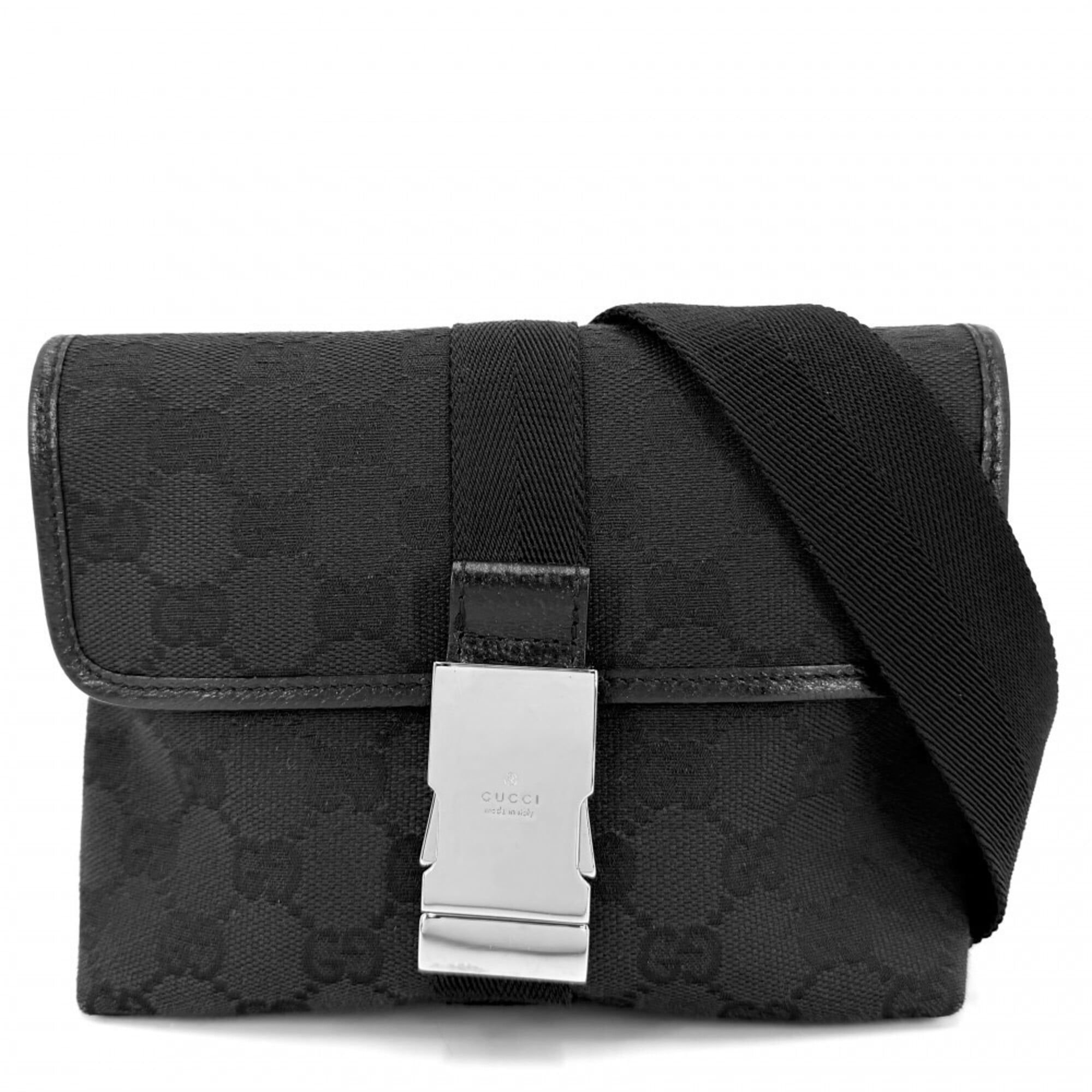 Gucci Black Gg Canvas Fanny Pack Sling Bag (Pre-Owned)